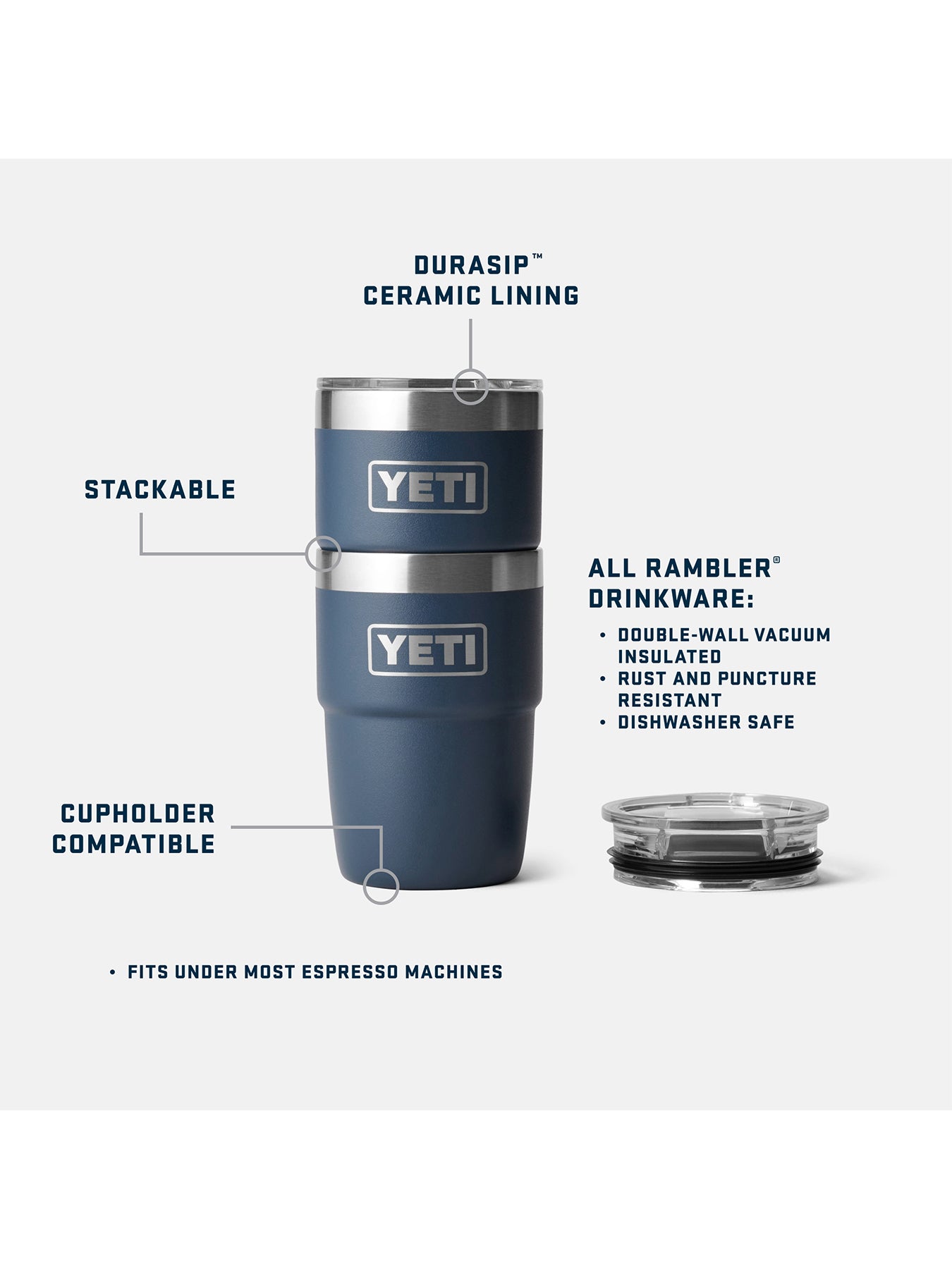 Rambler 8oz/236ml Insulated stackable cup with lid