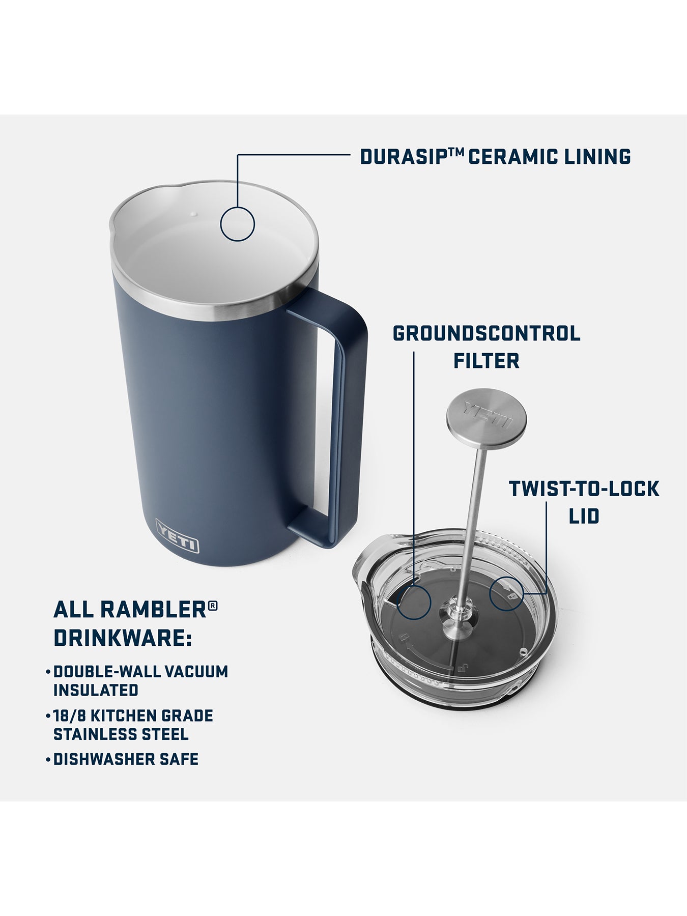 French Press Coffee Maker 64oz