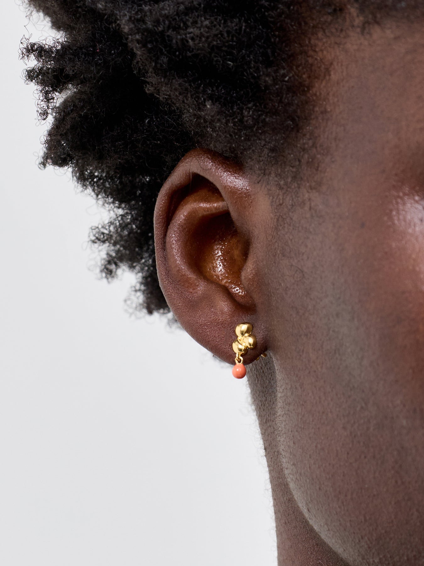 Nara Ball Stud Earrings Coral