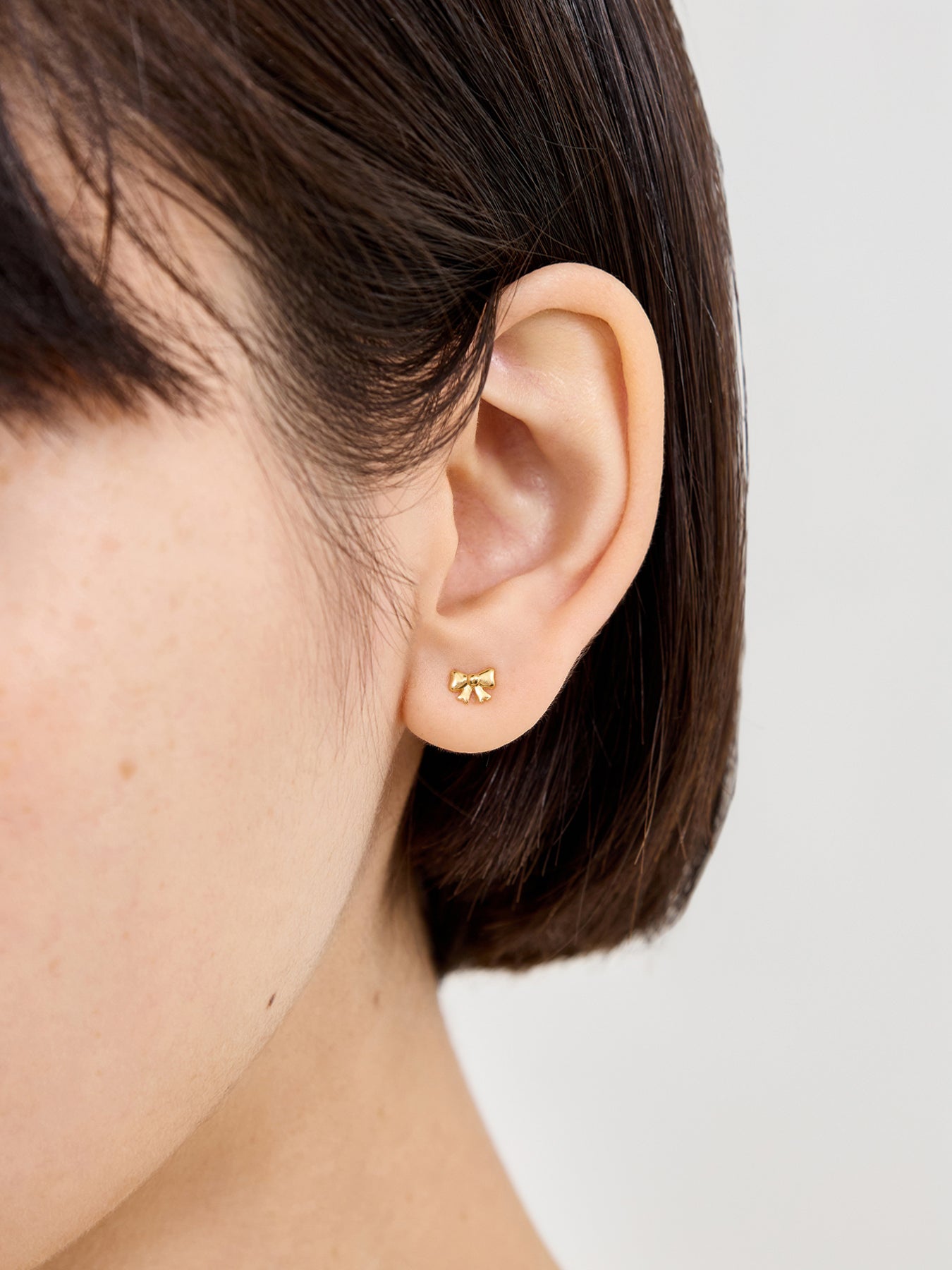 Baby Bow Stud Earrings Gold