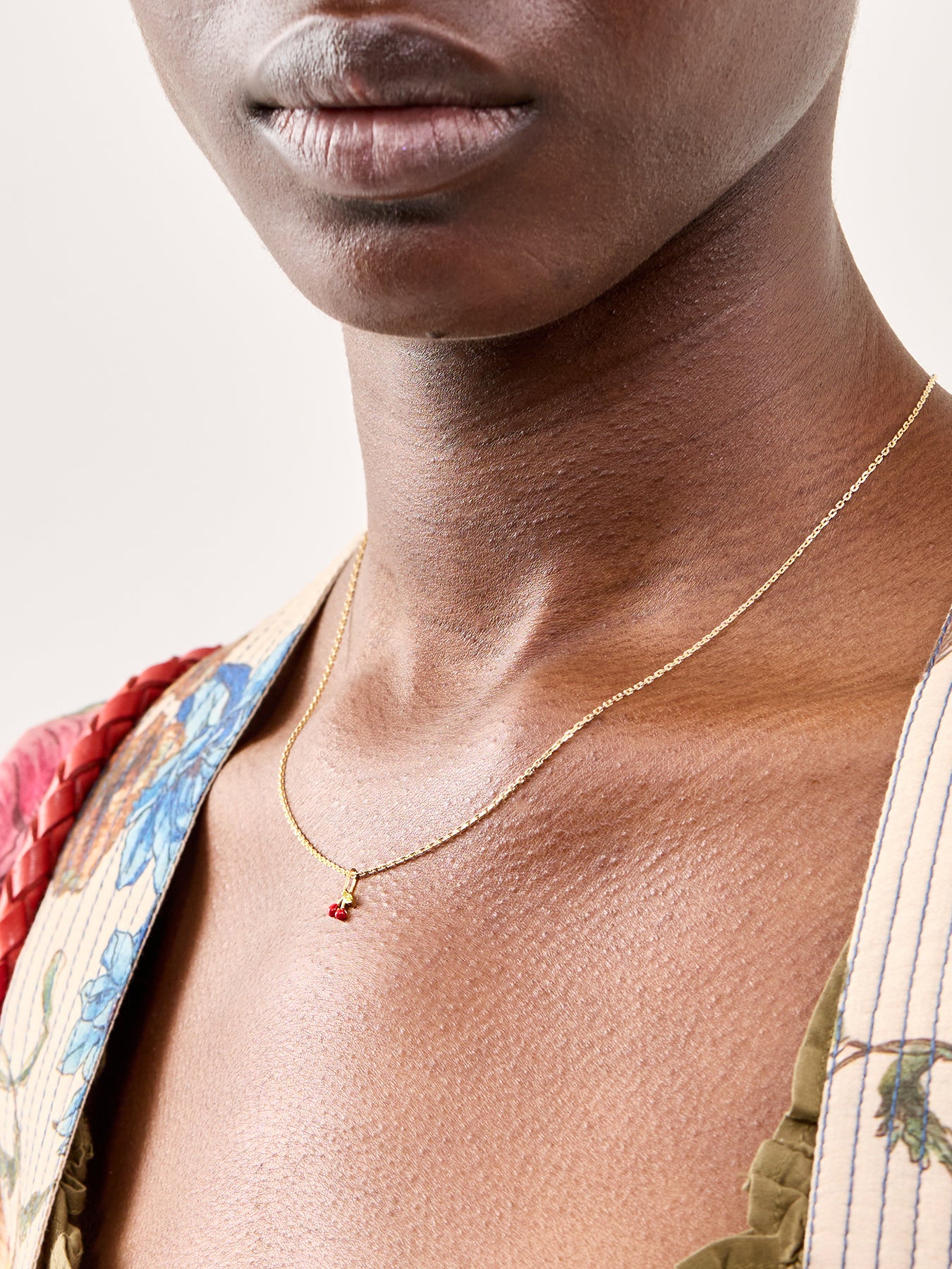 Cherry Pendant Necklace Gold