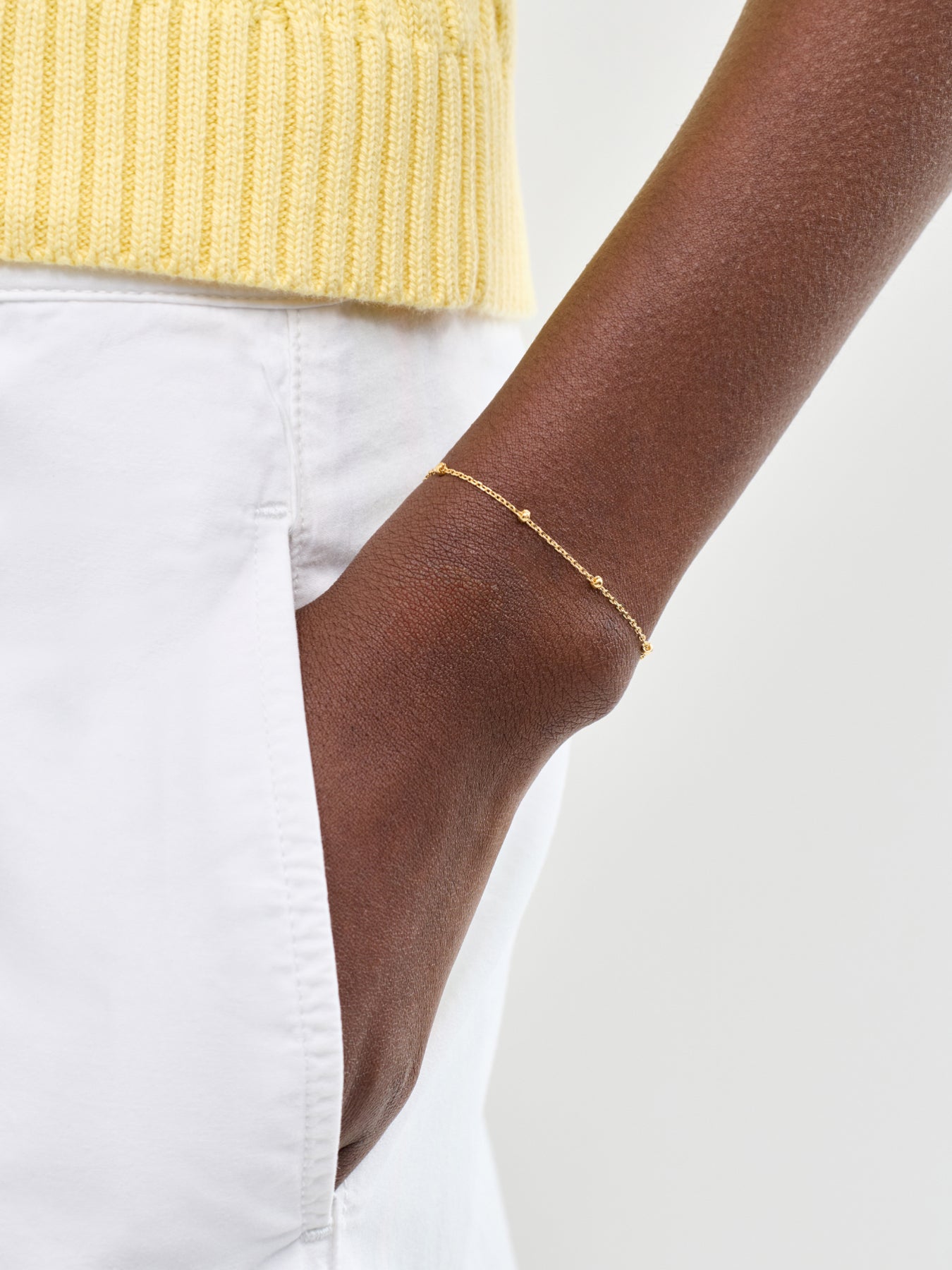 Beaded Chain Bracelet Gold