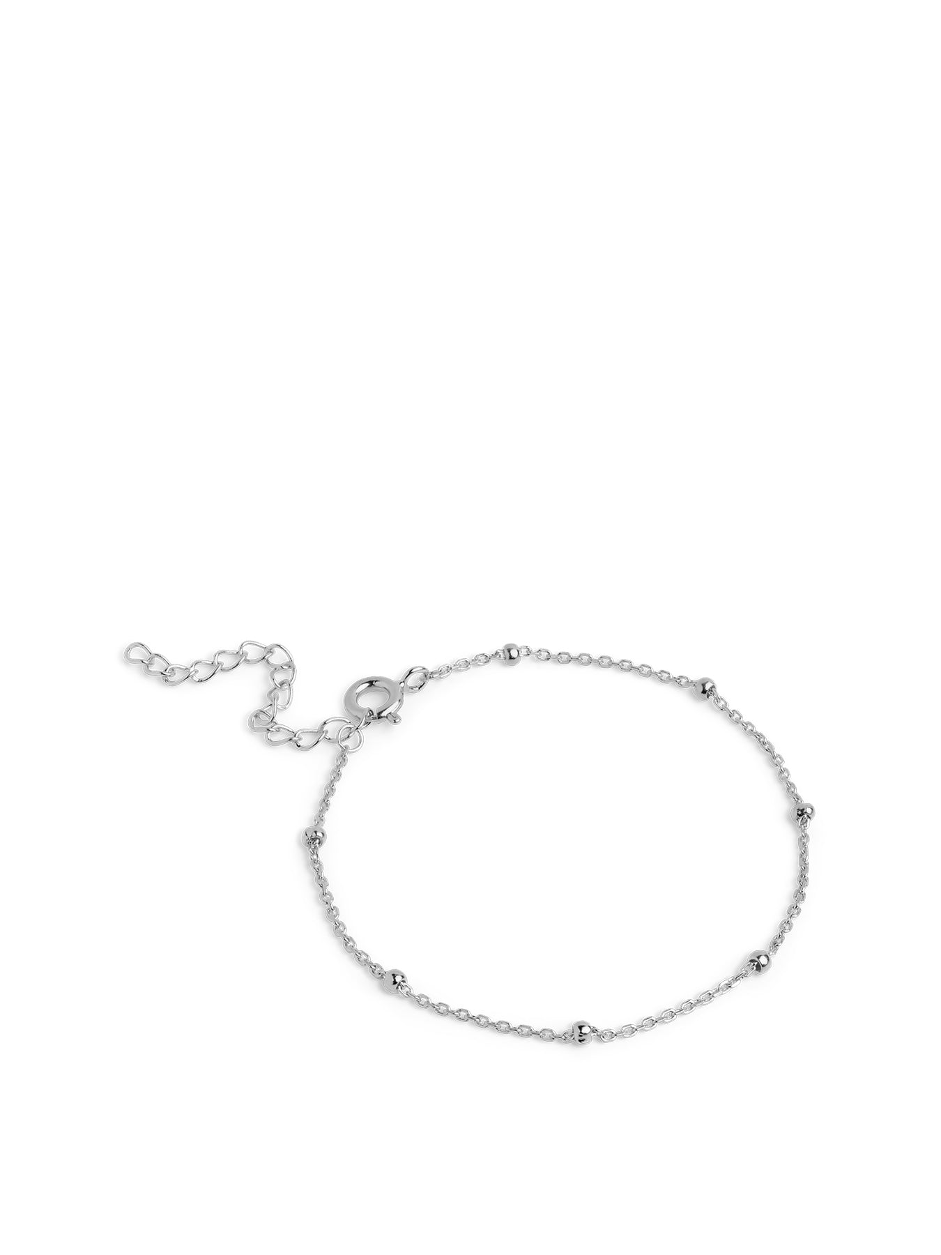 Beaded Chain Bracelet Silver