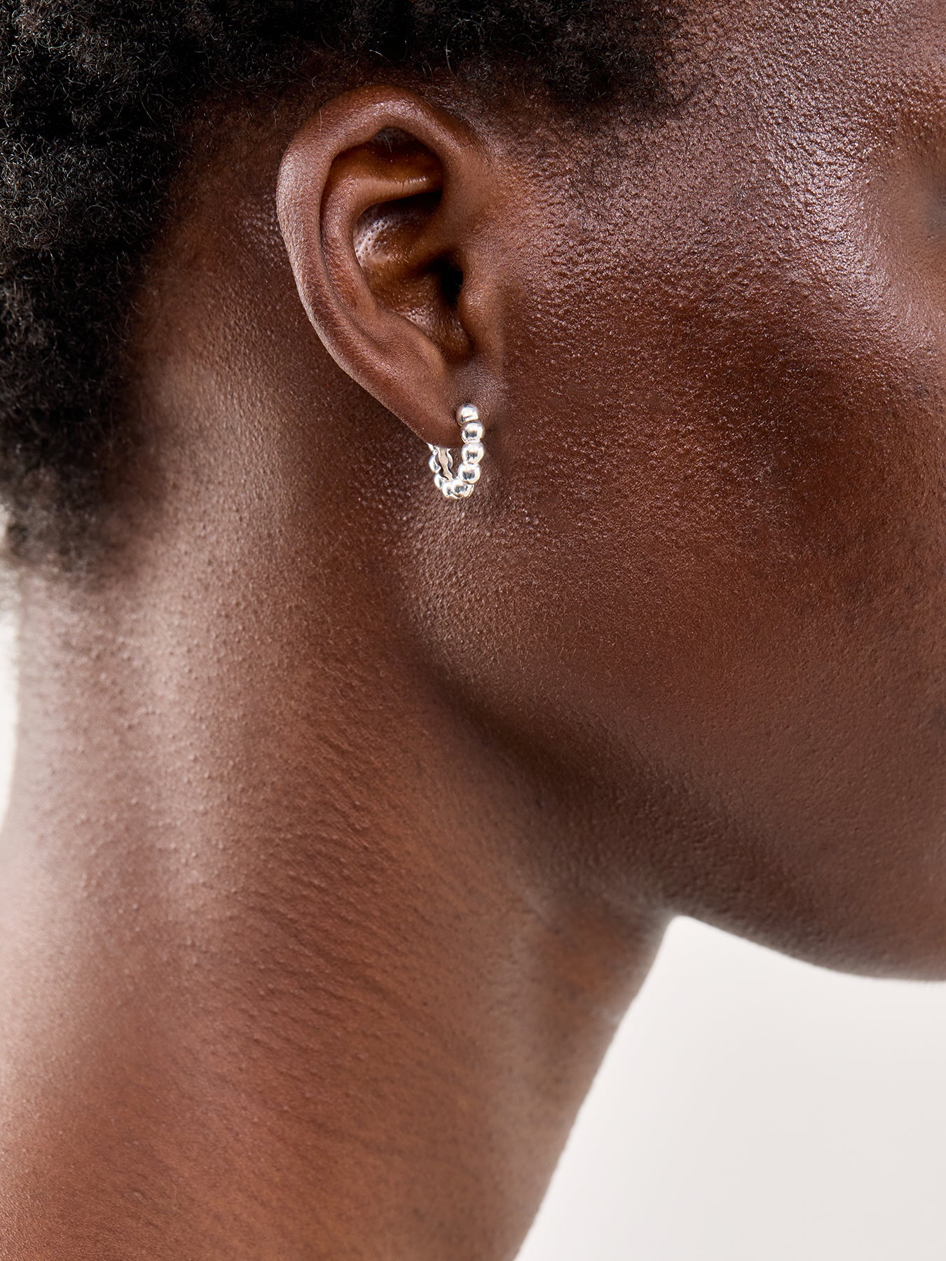 Ball Small Hoop Earrings Silver