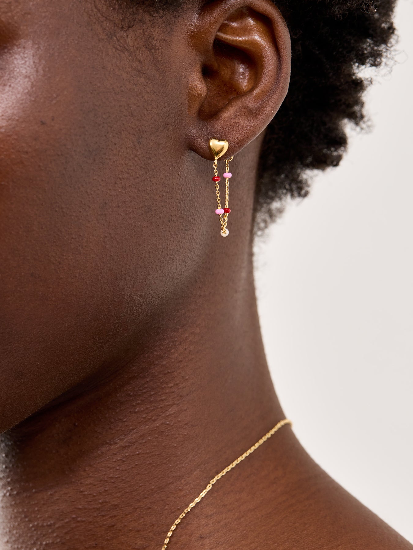 Lola Heart Stud Earrings Gold