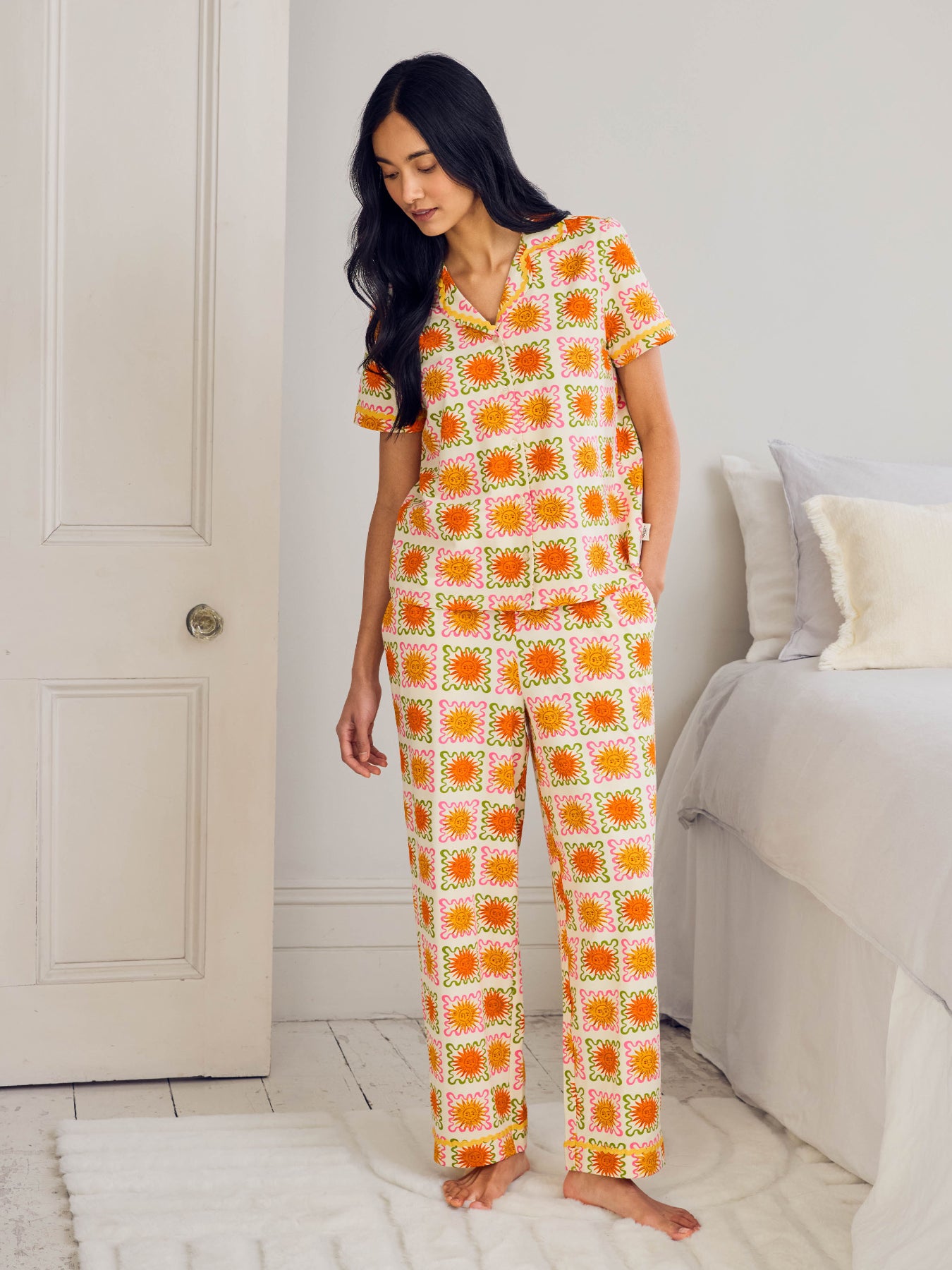 Sunshine Grid Long Pyjama Set