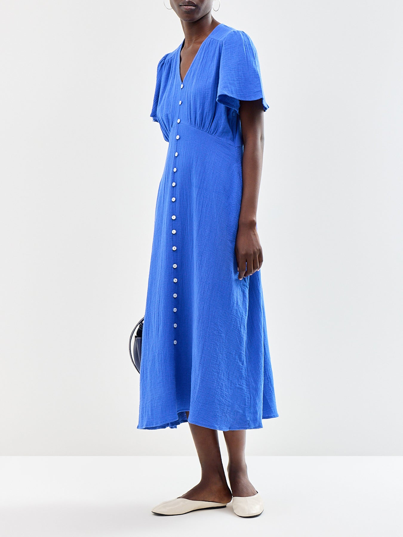 Tessa Cheesecloth Dress Blue