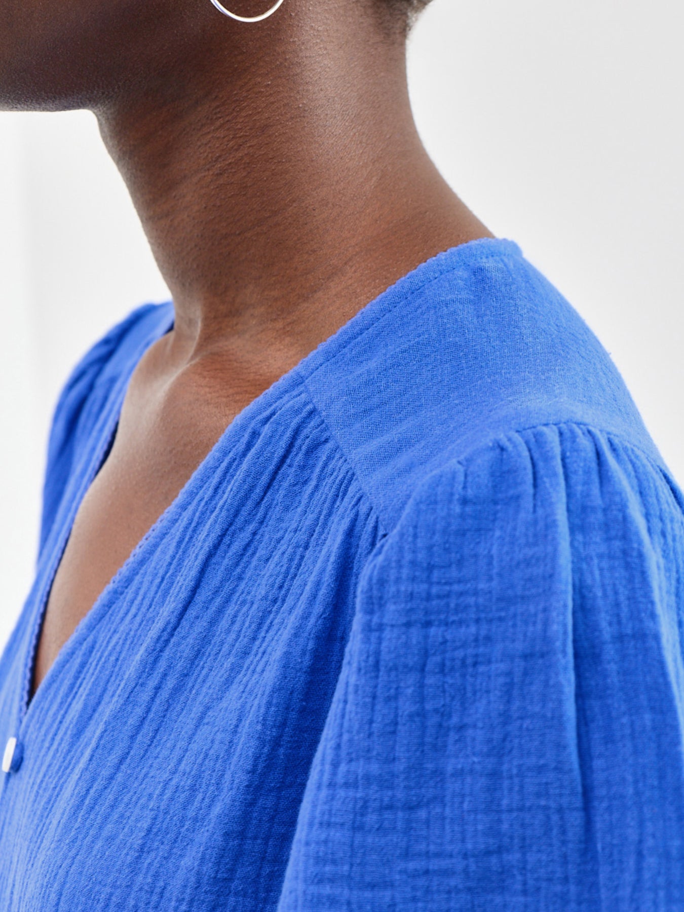 Tessa Cheesecloth Dress Blue