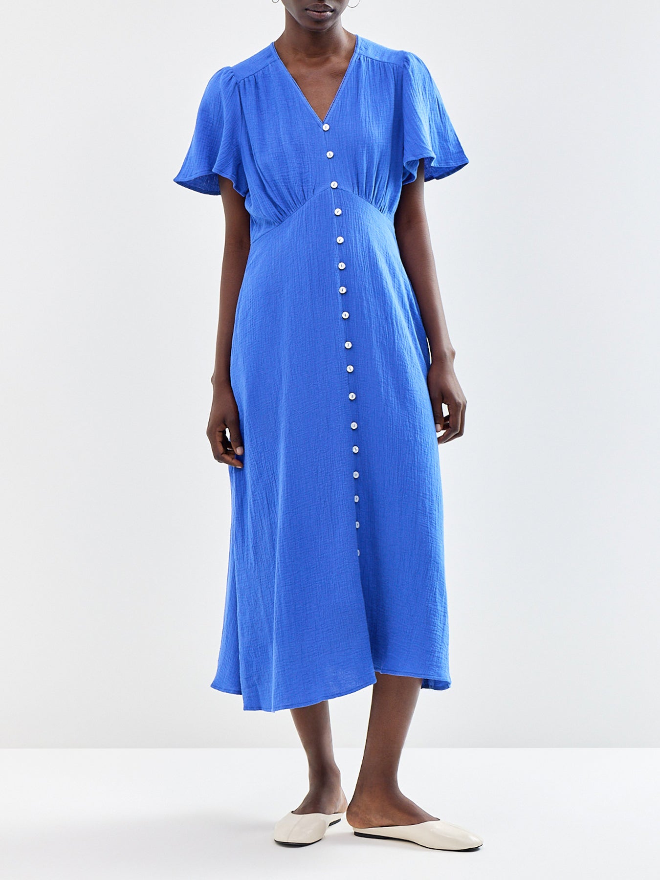 Tessa Cheesecloth Dress Blue