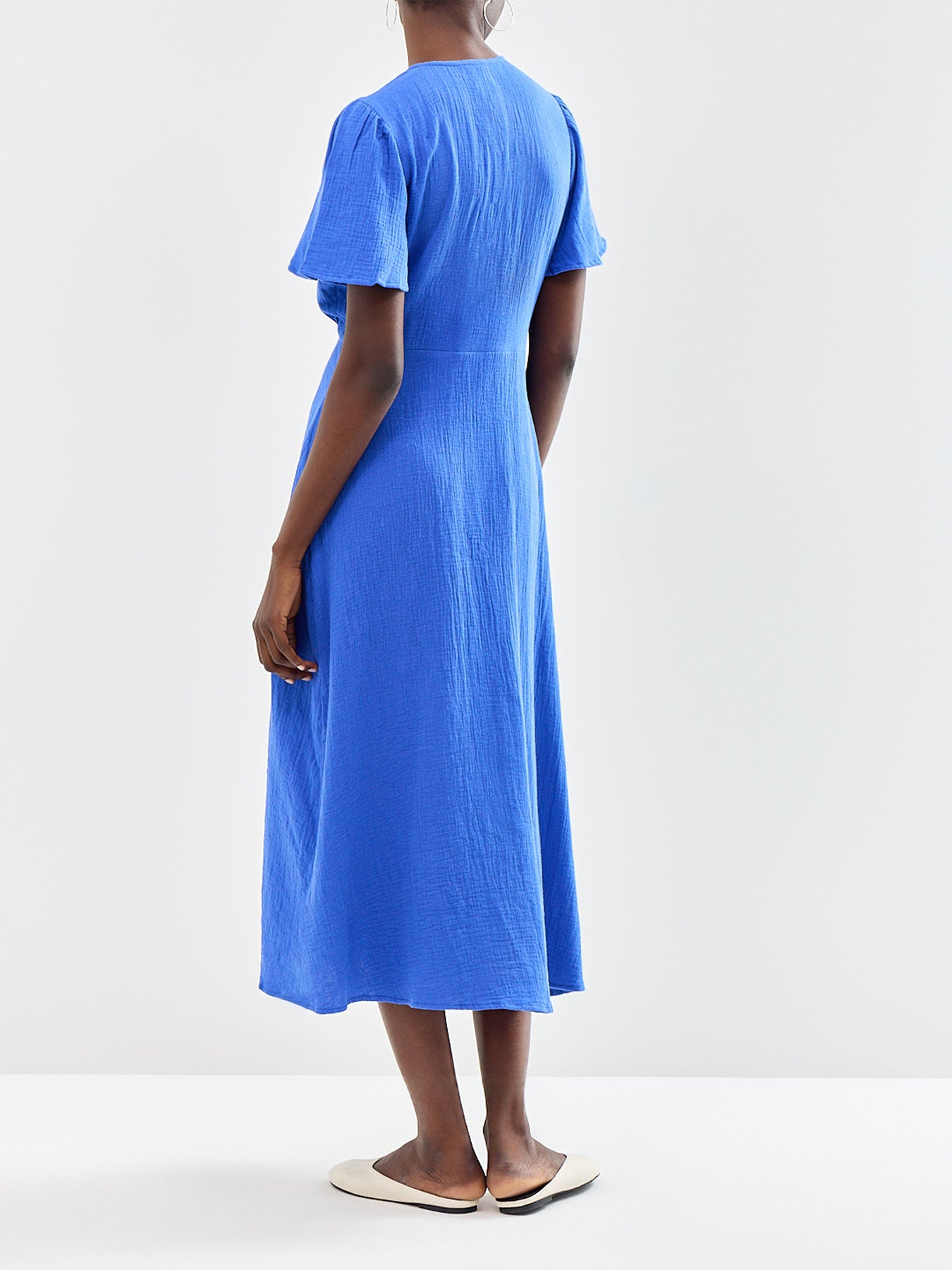 Tessa Cheesecloth Dress Blue