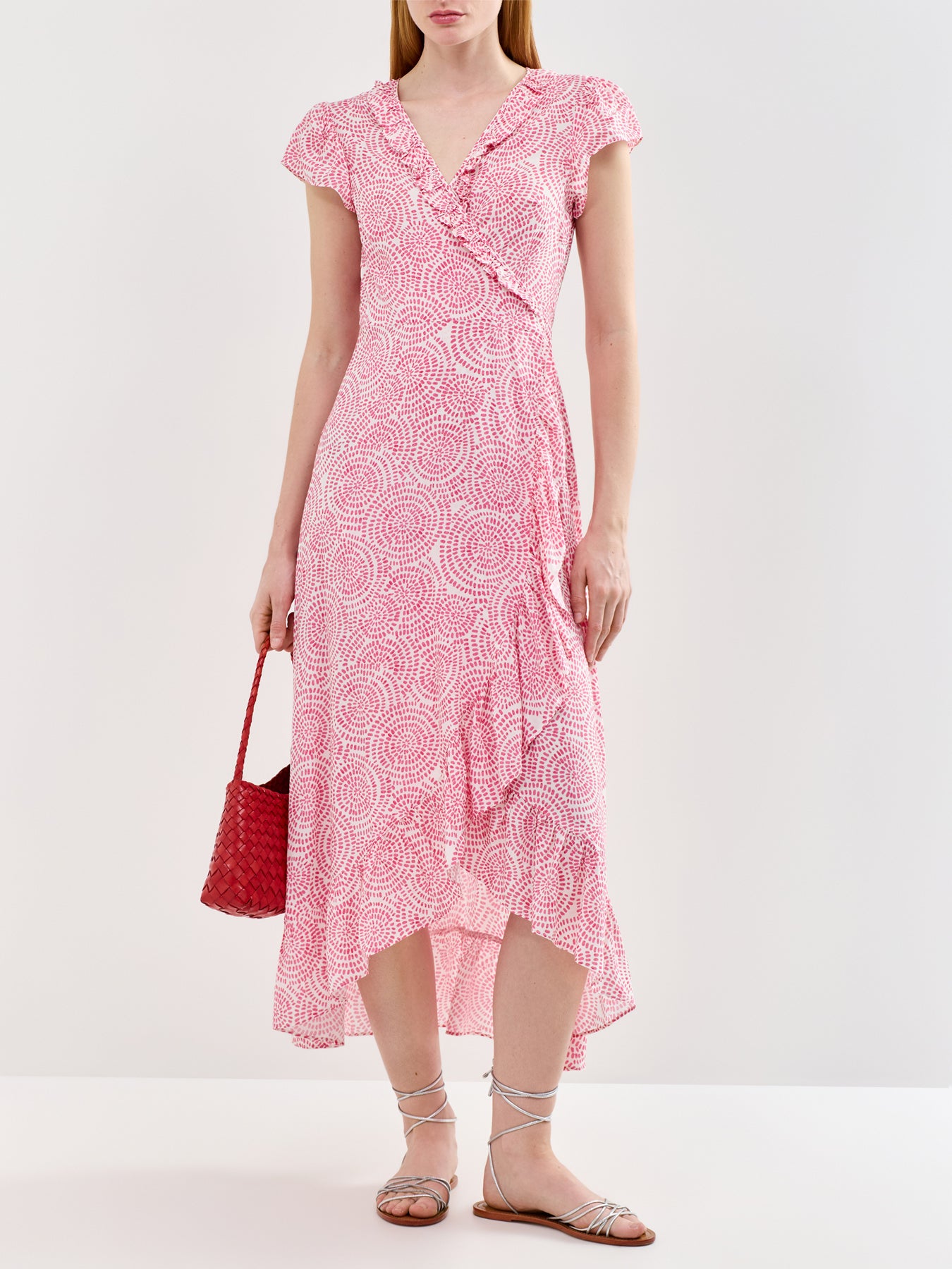 Demi EcoVero Wrap Midi Dress Pink