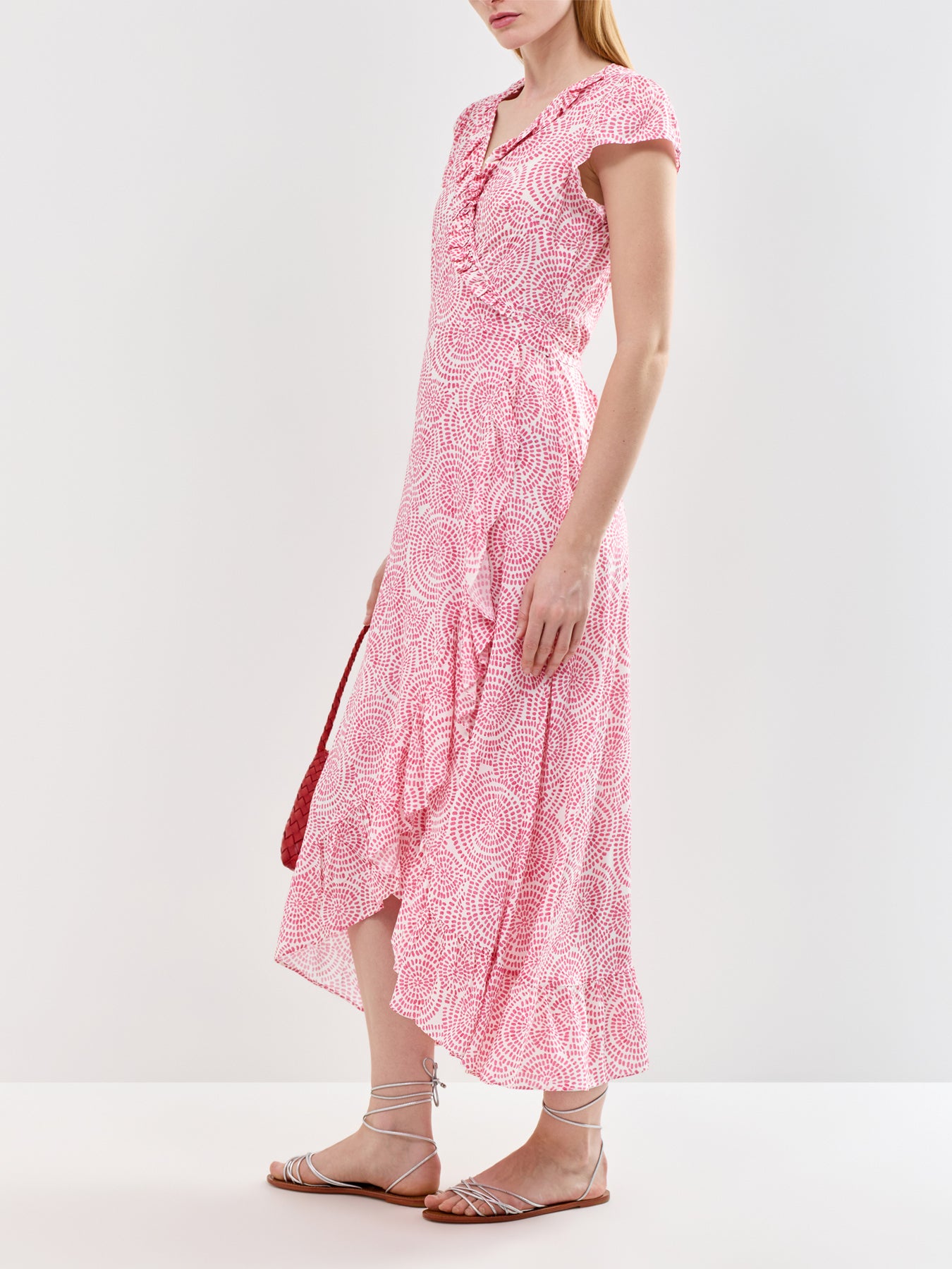 Demi EcoVero Wrap Midi Dress Pink