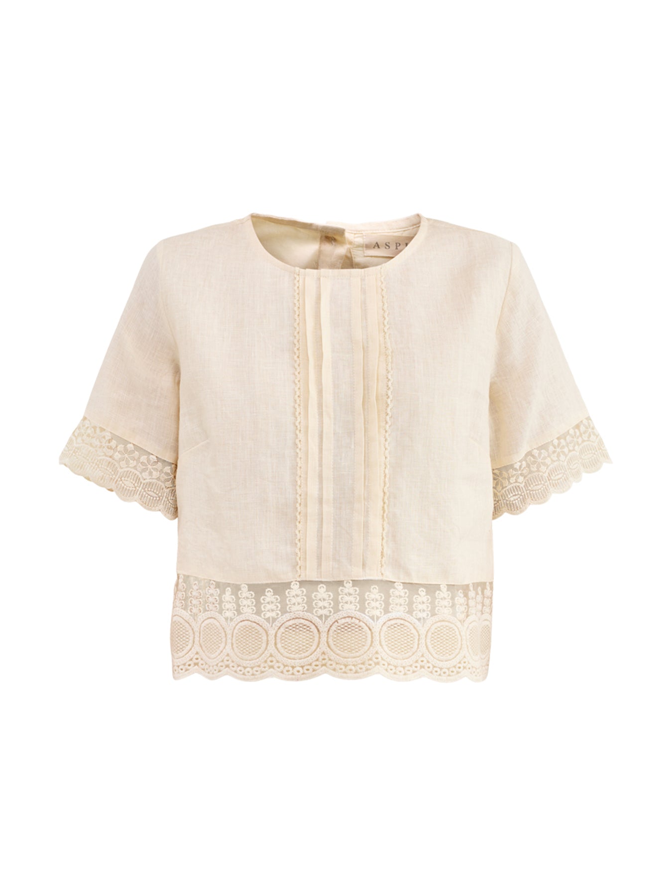 Linen Lace Top Cream