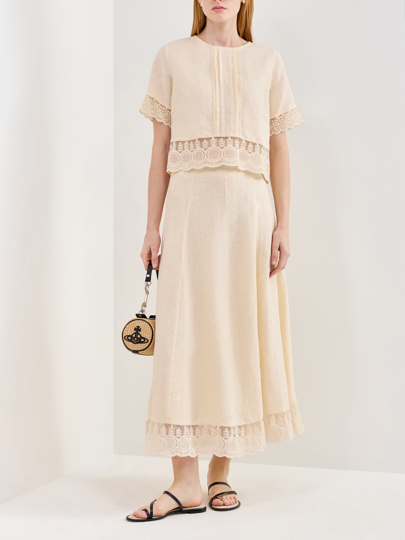Linen Lace Top Cream