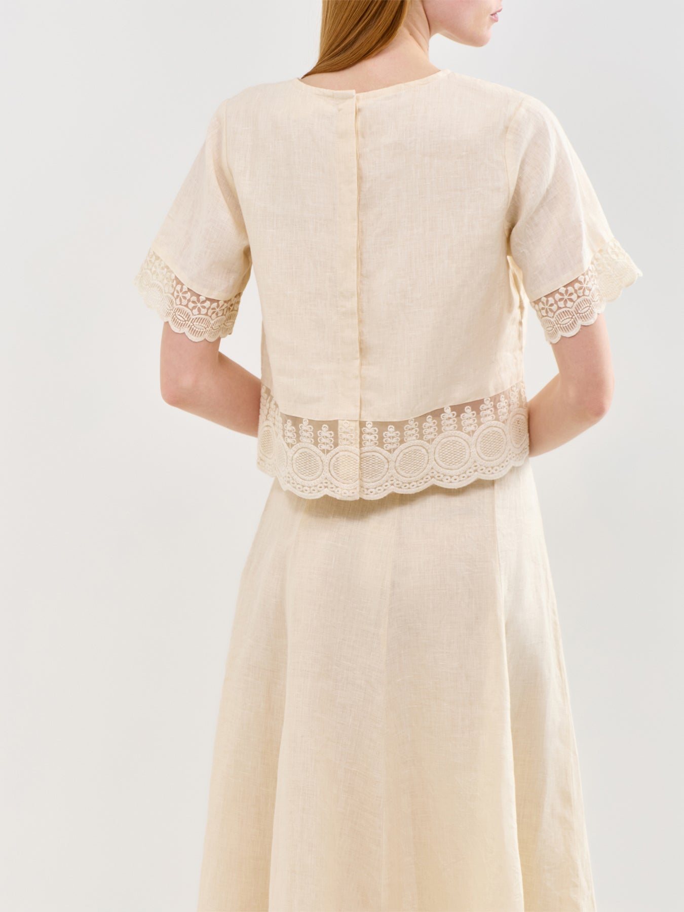 Linen Lace Top Cream