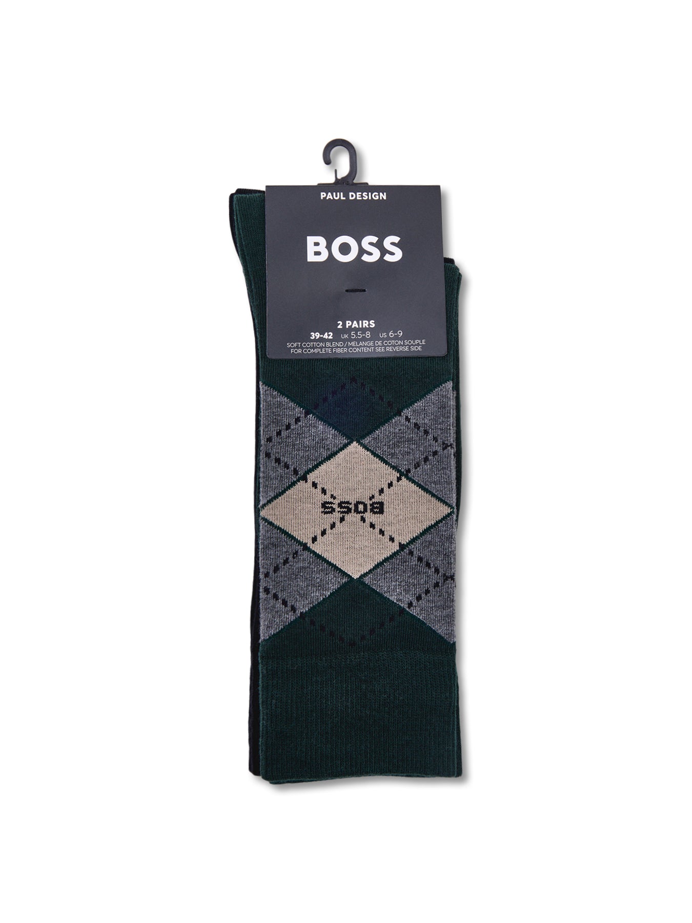 Argyle Cotton Blend Socks 2 Pack