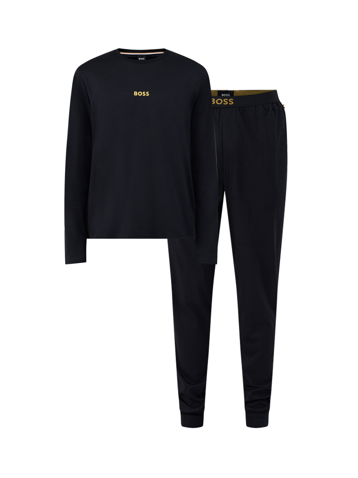 Cotton Christmas Long Pyjama Gift Set – Black