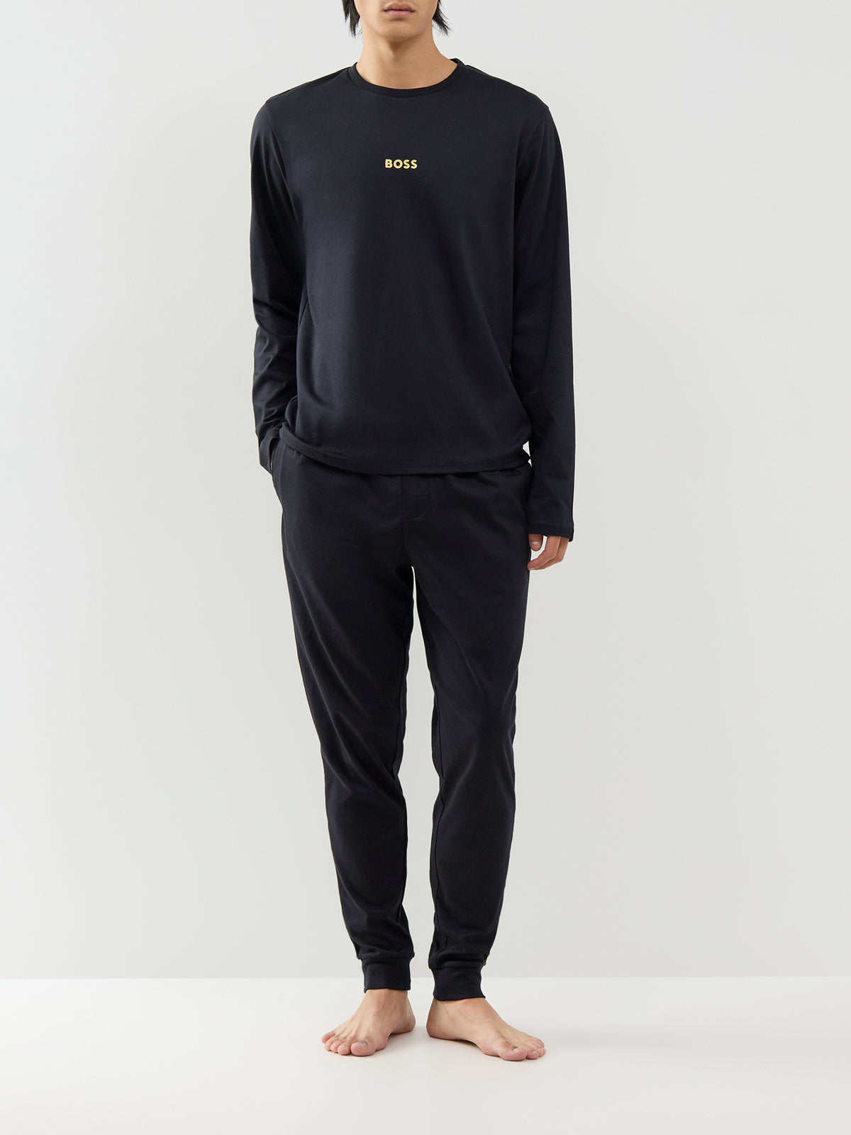 Cotton Christmas Long Pyjama Gift Set – Black