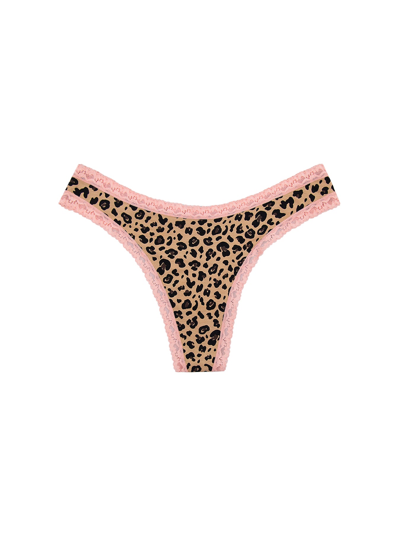 Thong Peach Latte Leopard