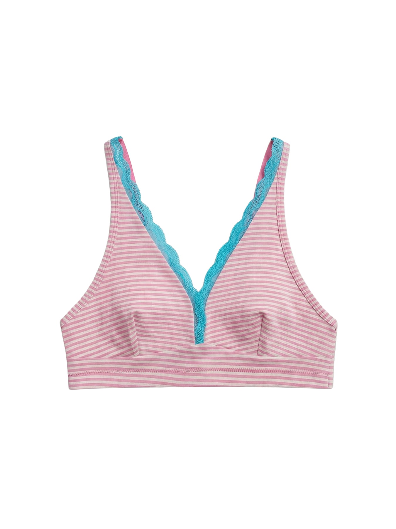 Lace Plunge Bralette Pink