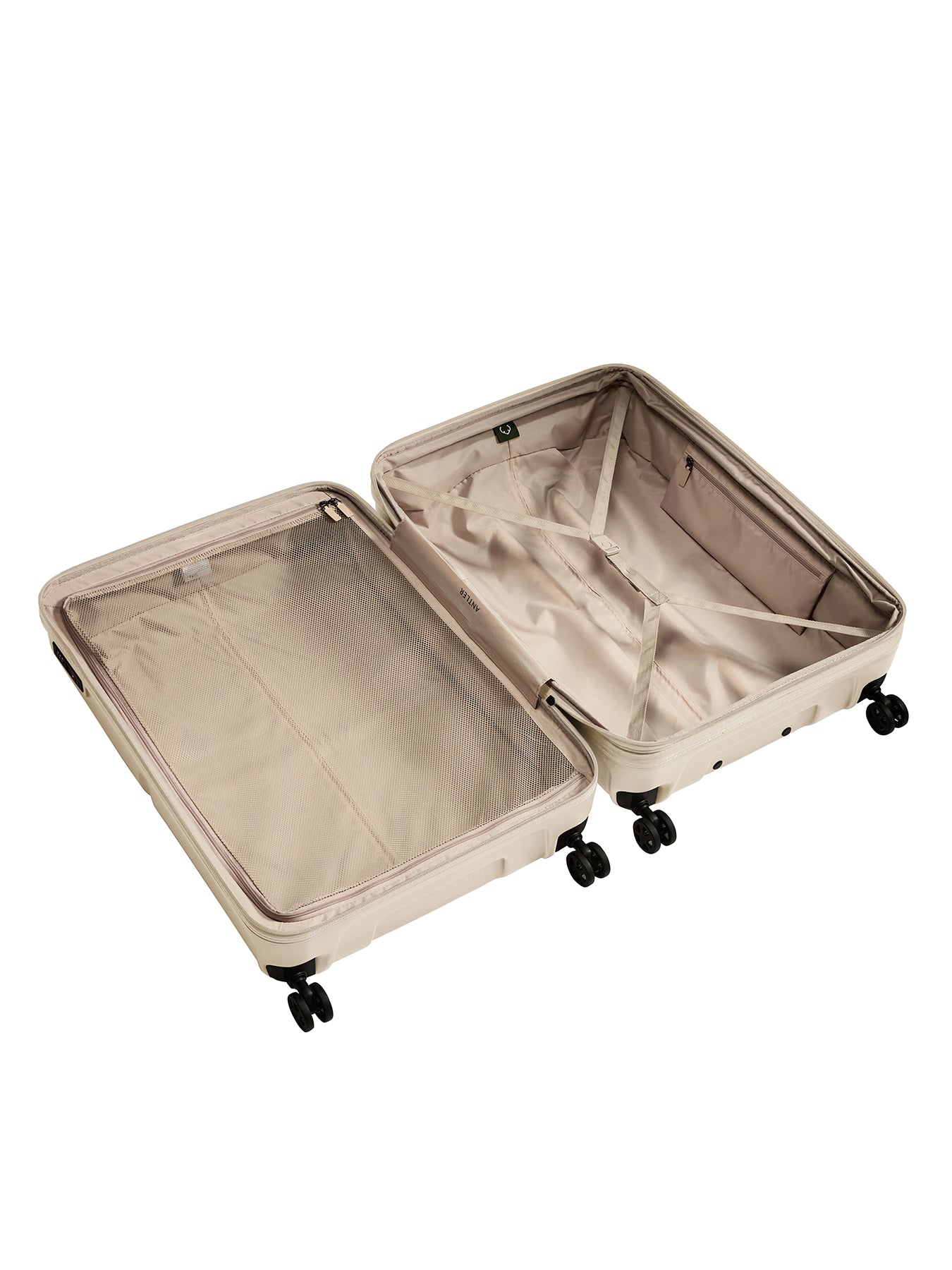 Single Stripe Large Expandable Suitcase Neutral 81cm