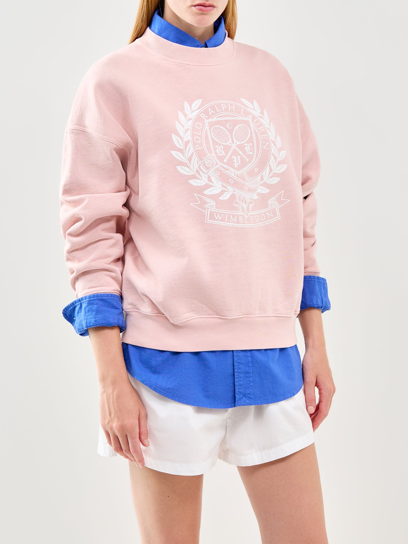 Wimbledon Logo Crew Neck Sweatshirt Pink