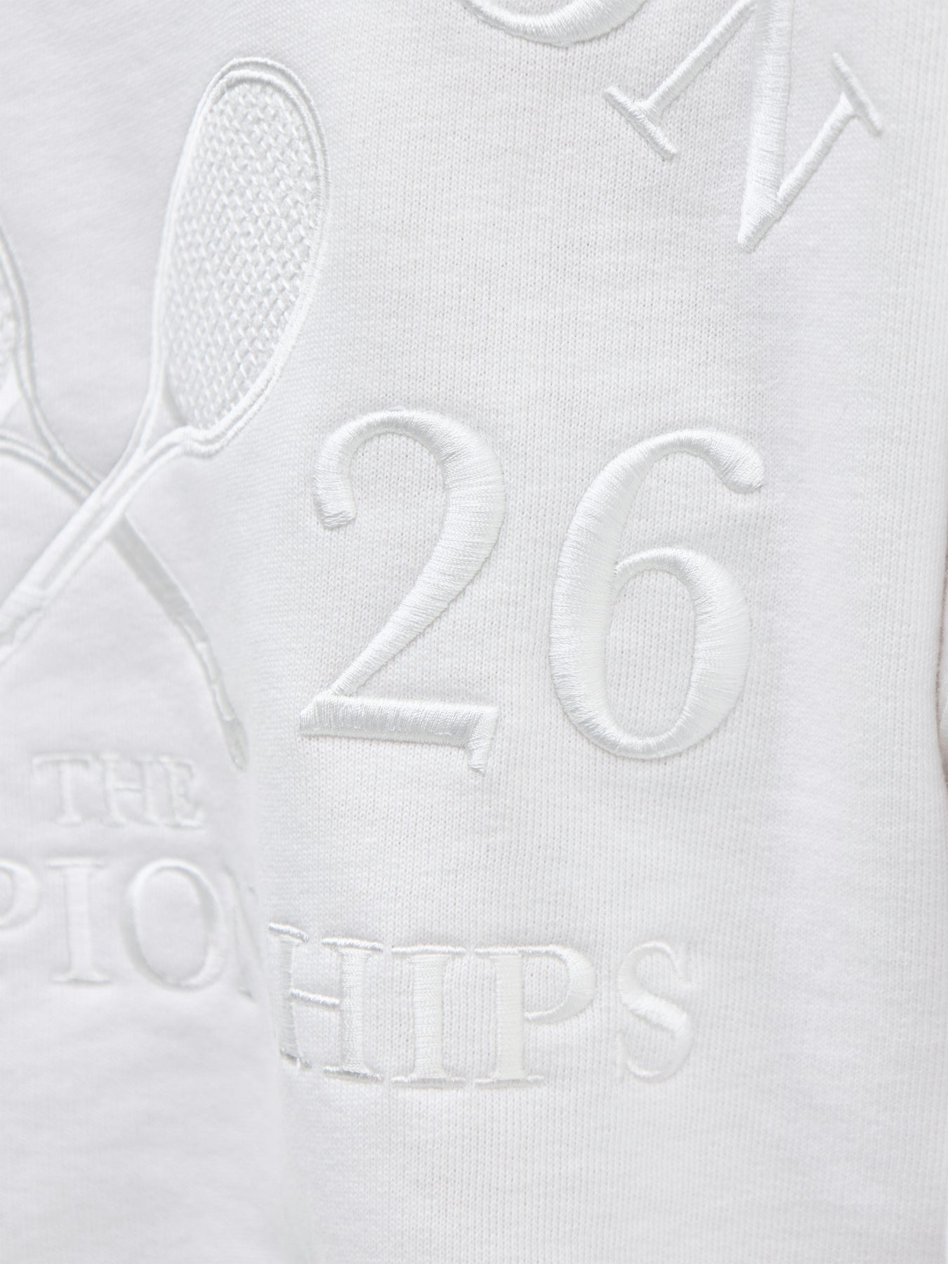 Wimbledon Funnel Neck Logo Fleece White