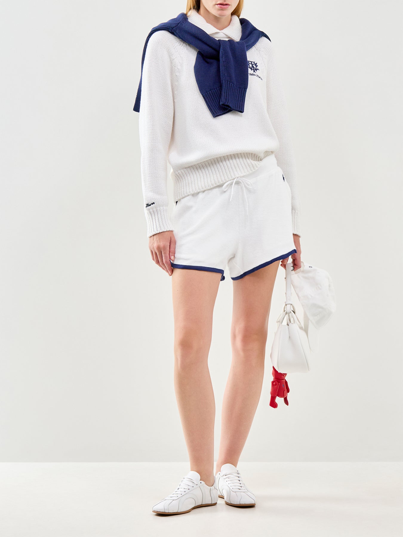Wimbledon Logo Collared Jumper White