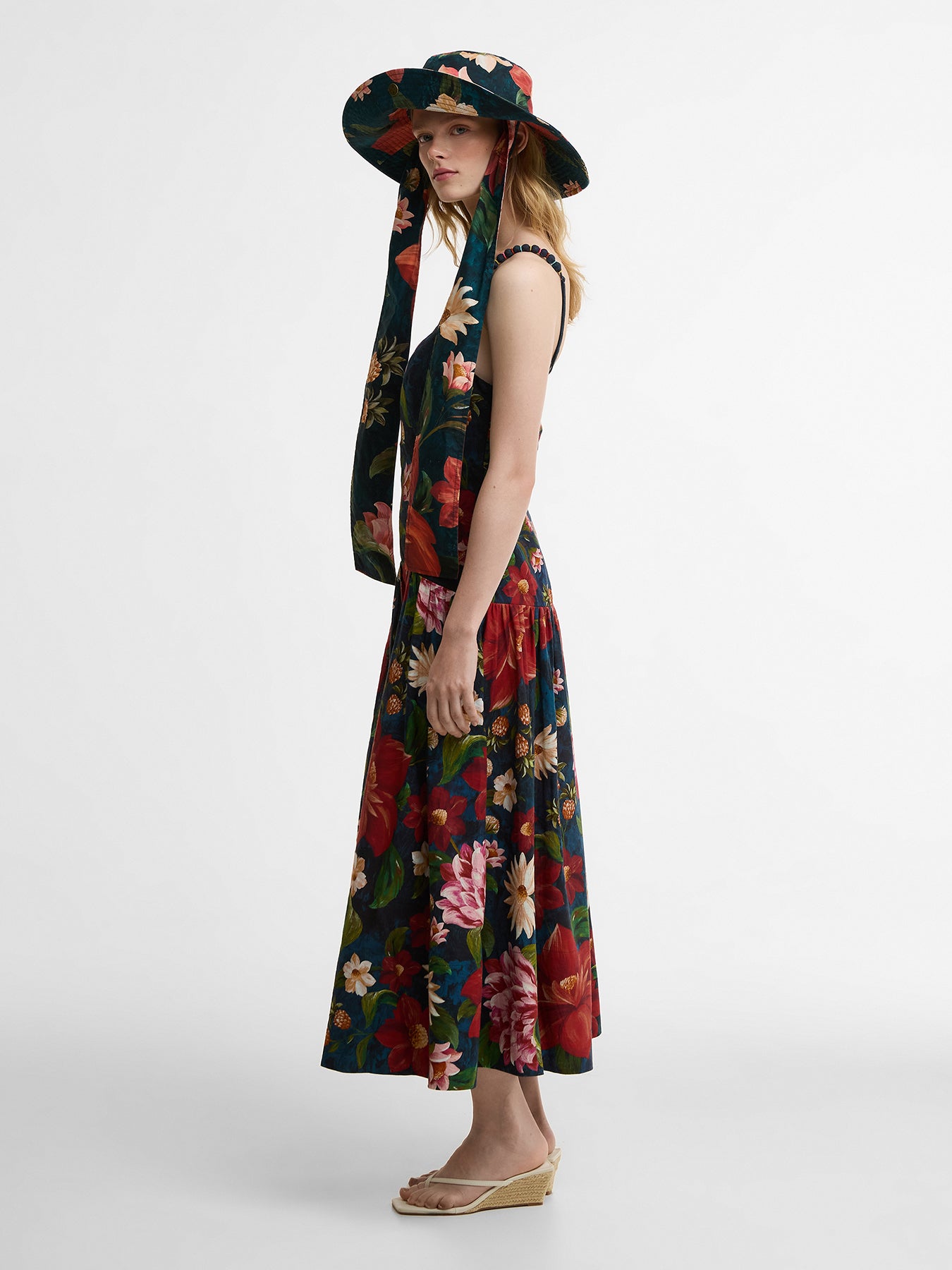 Barbour x Farm Rio Wild Flower Dress Navy