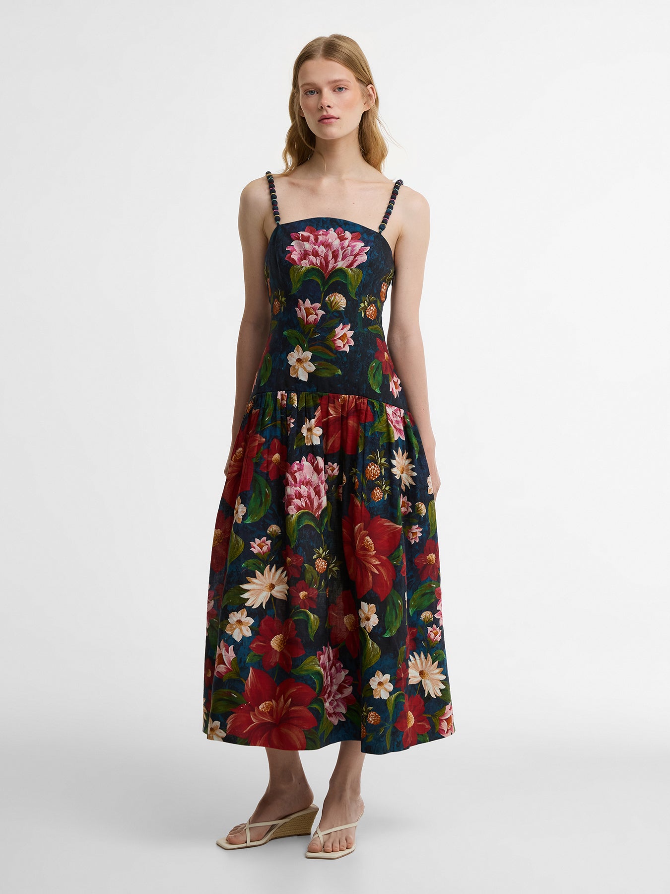 Barbour x Farm Rio Wild Flower Dress Navy