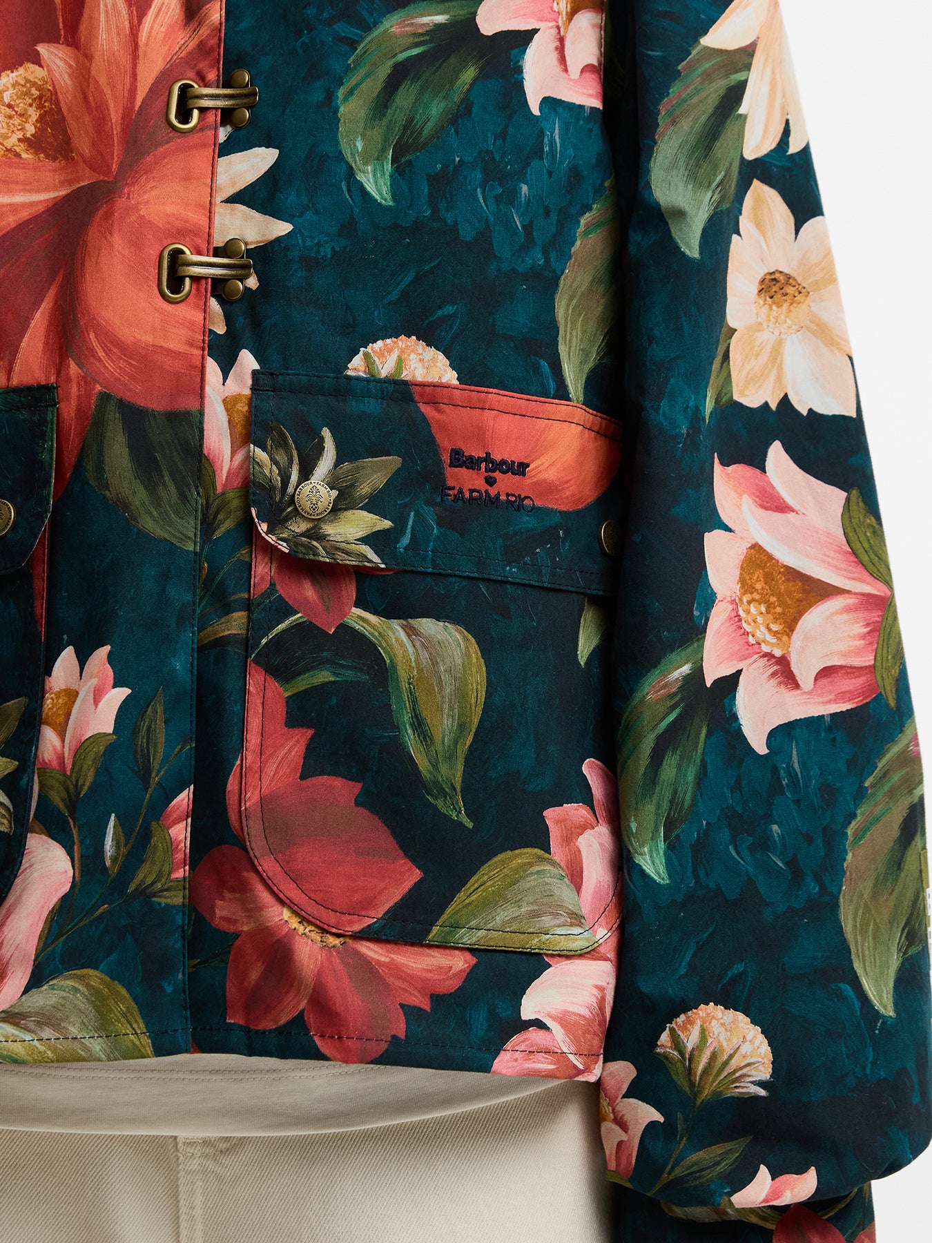 Barbour x Farm Rio Wild Flower Casual Jacket Navy
