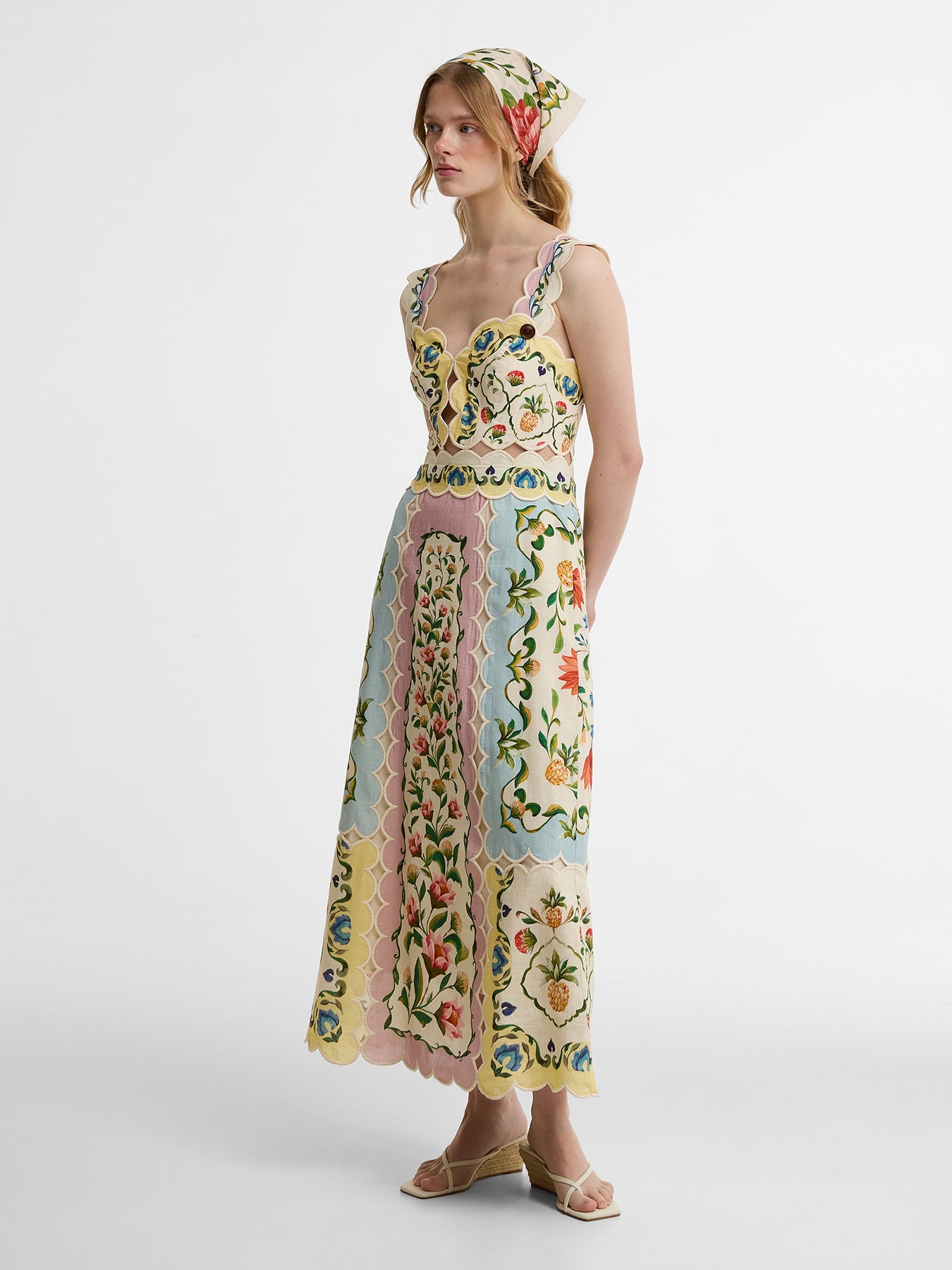 Barbour x Farm Rio Petal Dress Cream