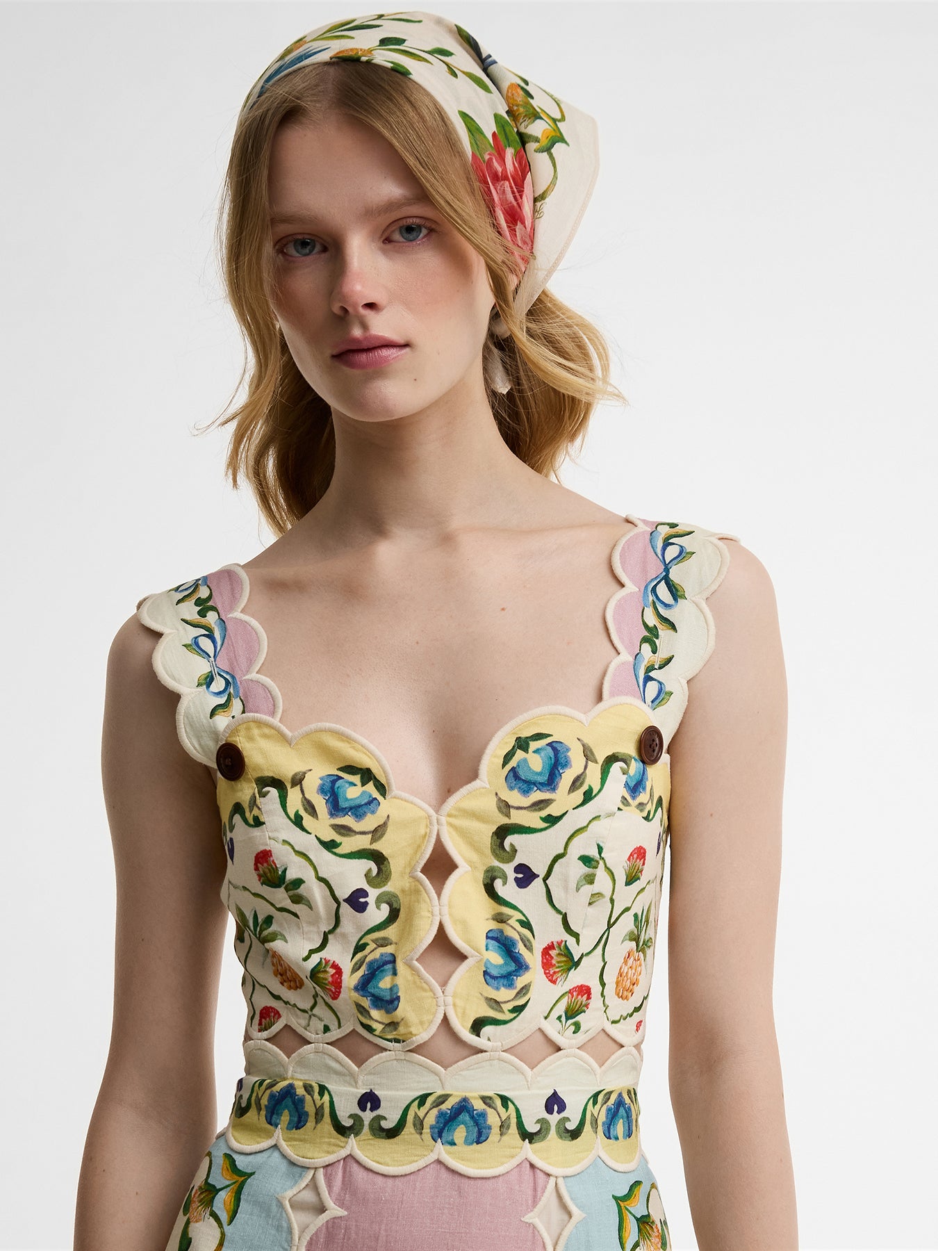 Barbour x Farm Rio Petal Dress Cream