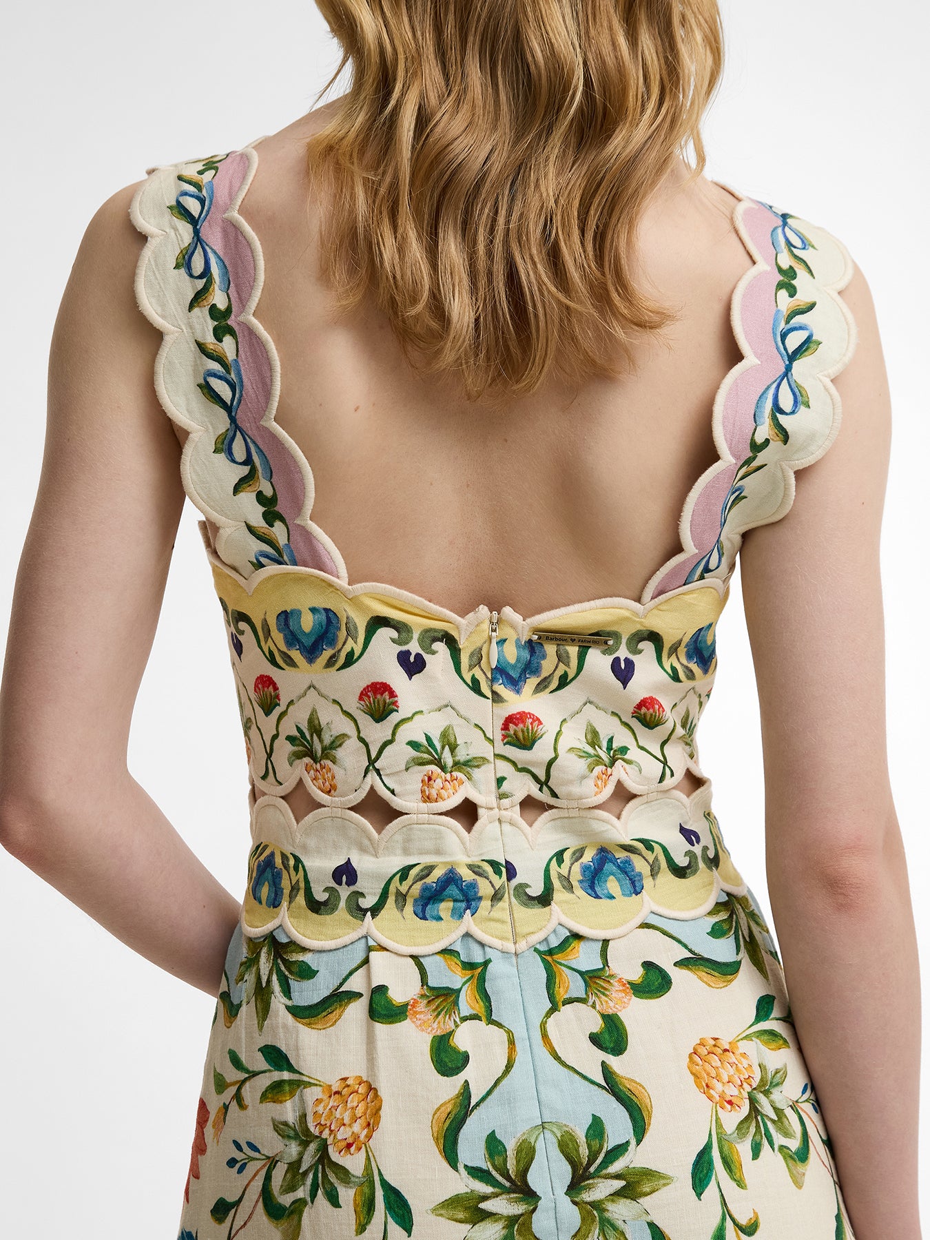 Barbour x Farm Rio Petal Dress Cream