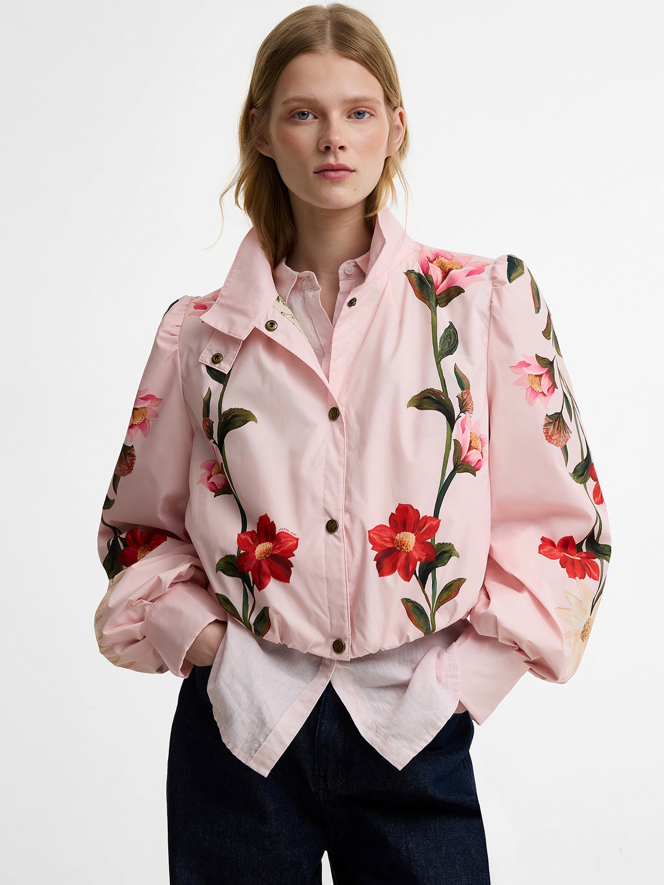 Barbour x Farm Rio Madelena Showerproof Jacket Pink