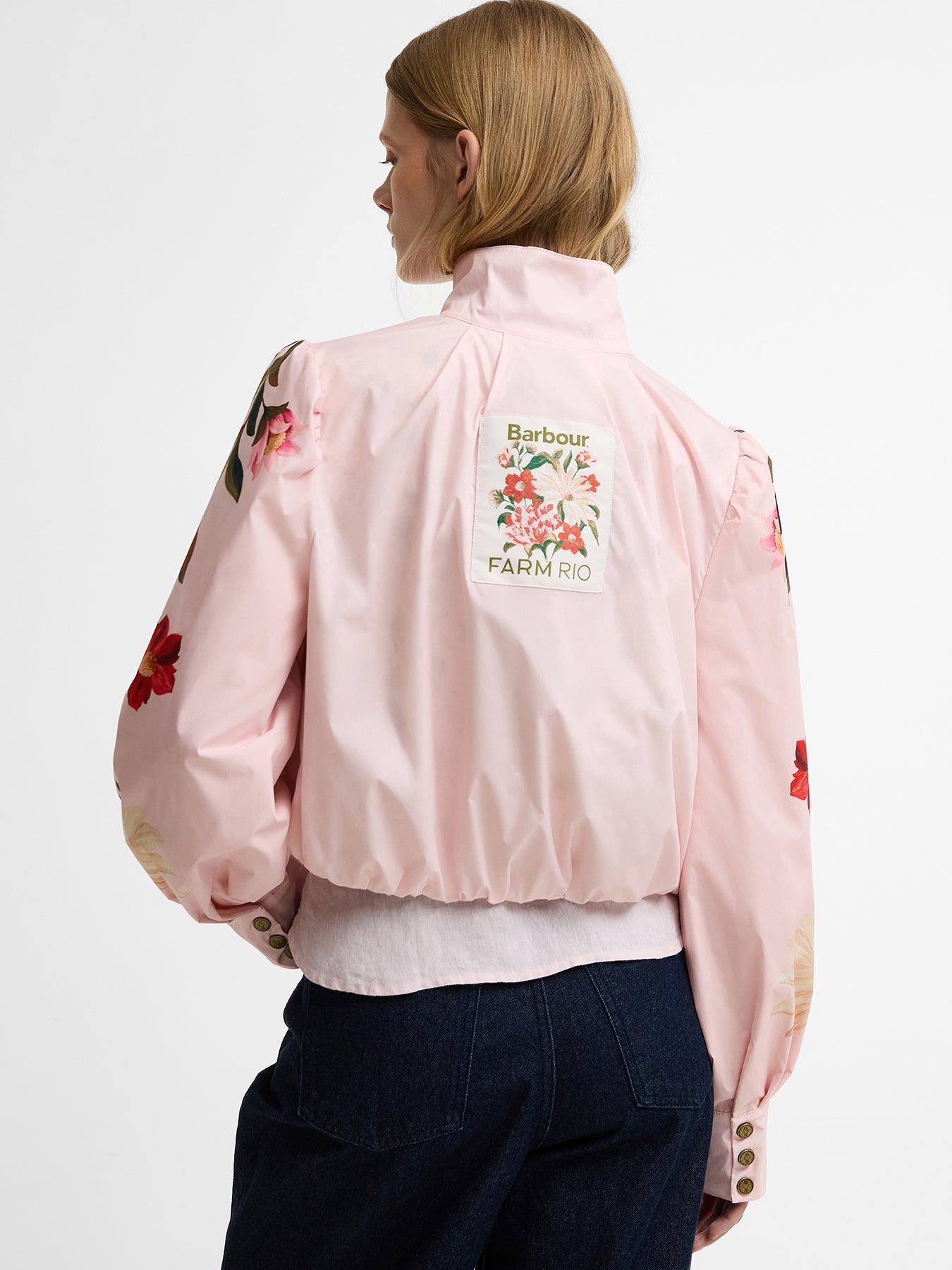 Barbour x Farm Rio Madelena Showerproof Jacket Pink