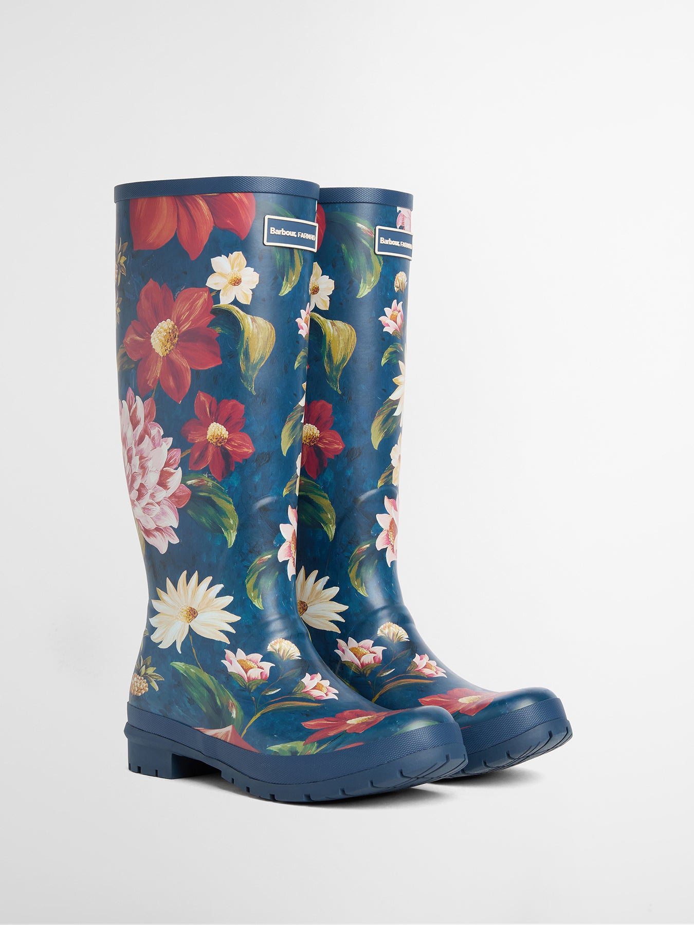 Barbour x Farm Rio Wild Flower Wellington Boots Navy
