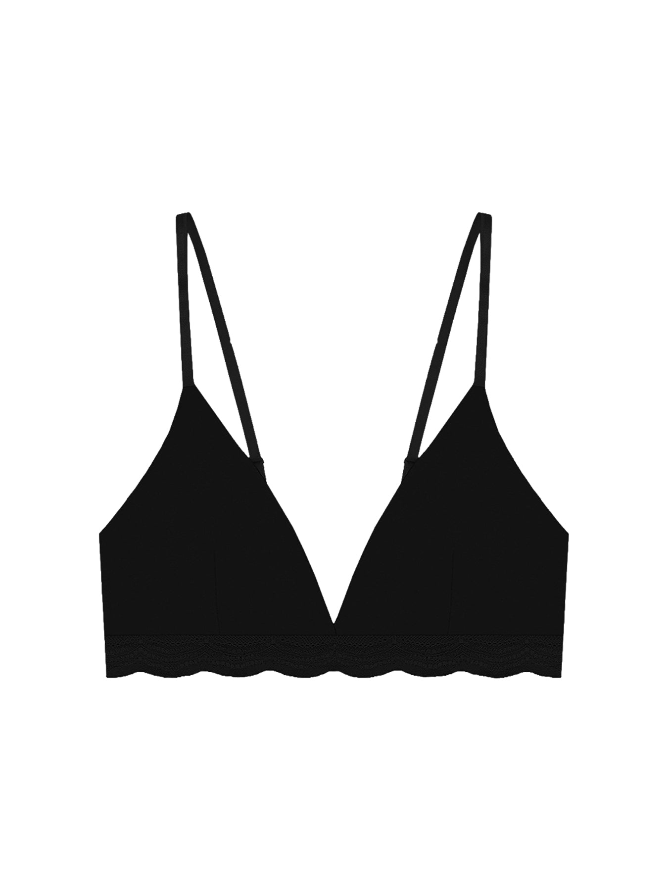 Lace Triangle Bra Black