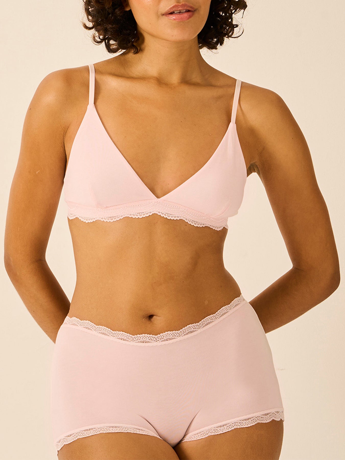 Lace Triangle Bra Pink