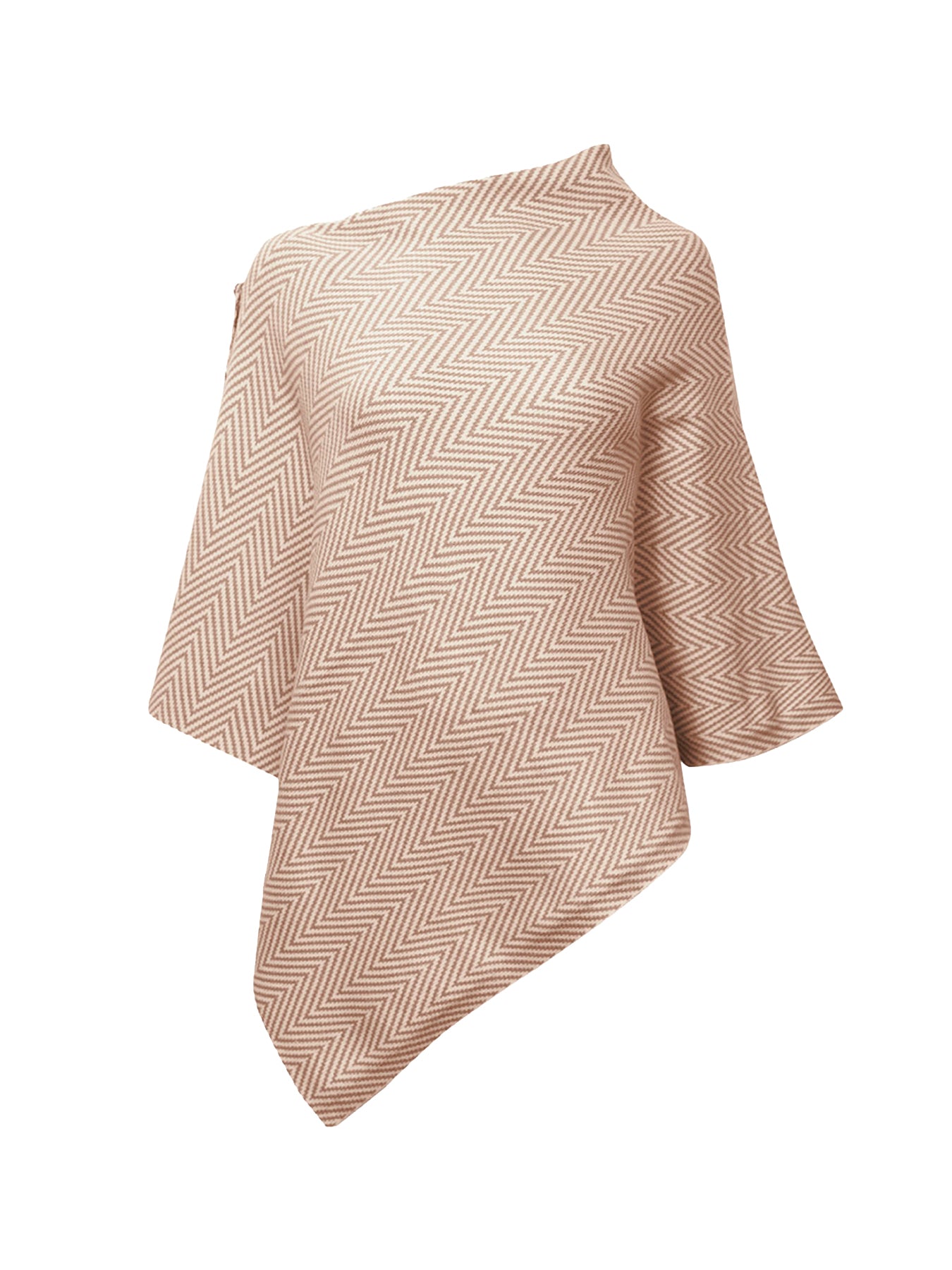 Chevron Button Poncho Pale Pink