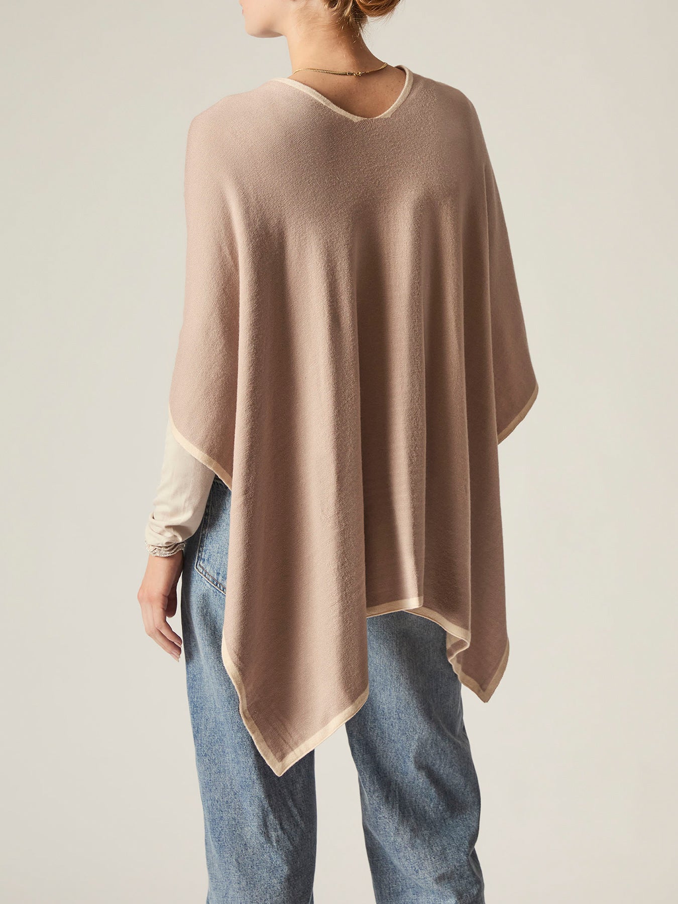 Front Knot Poncho Beige