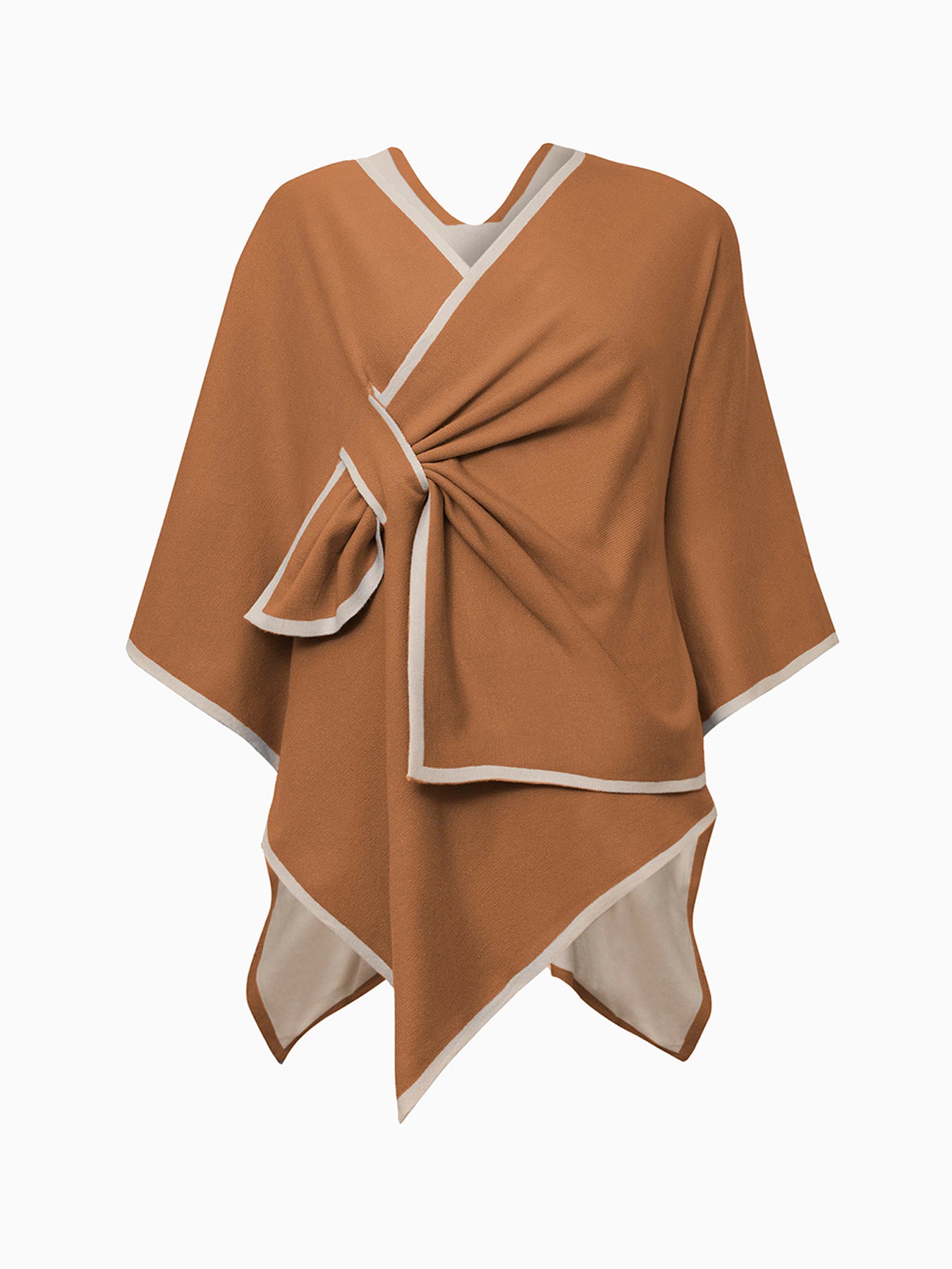 Front Knot Poncho Brown