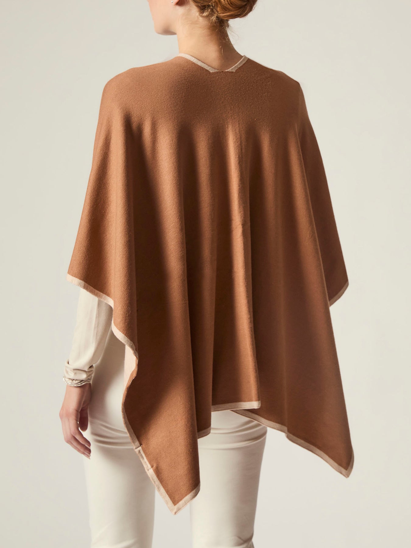 Front Knot Poncho Brown