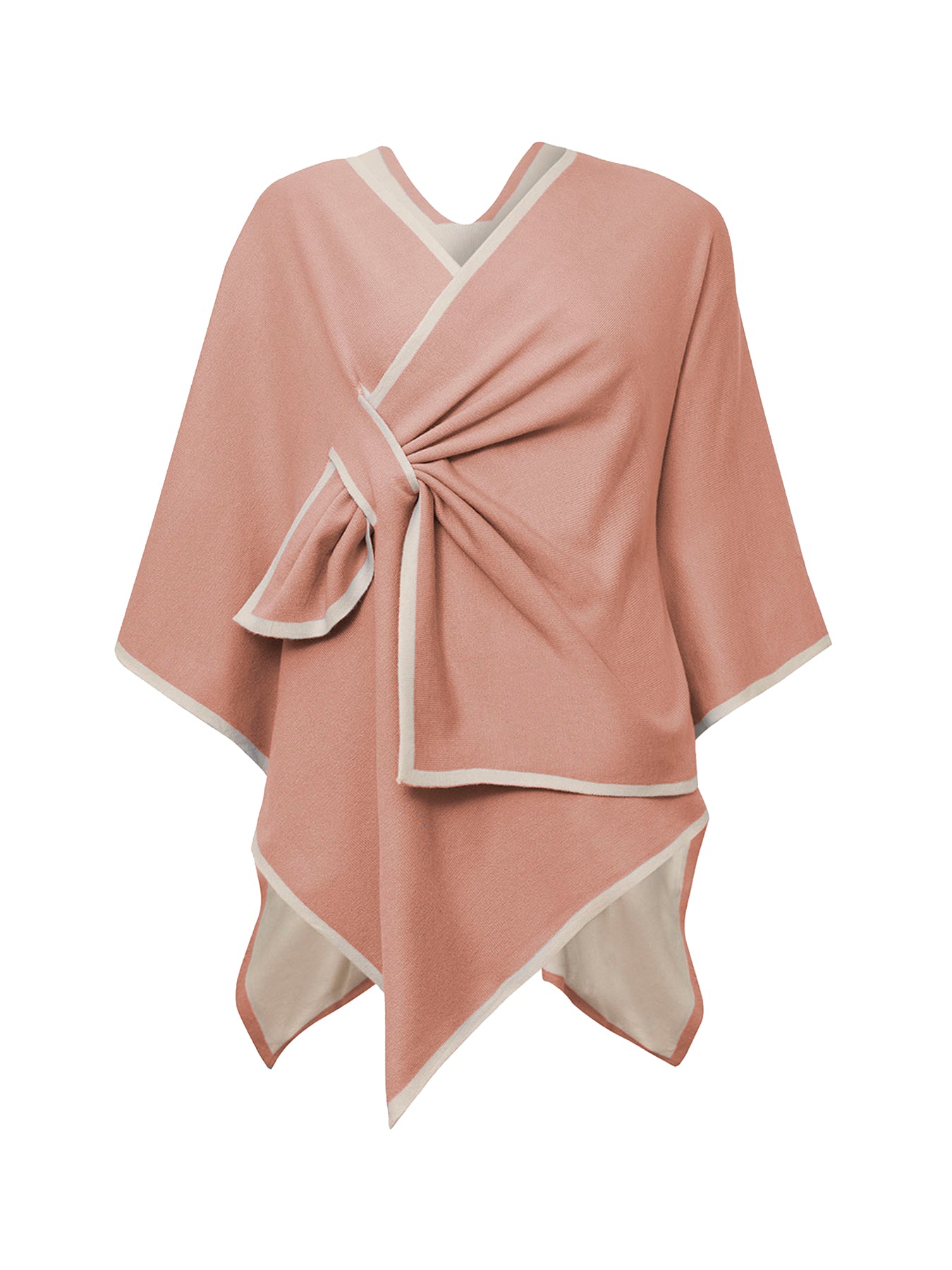 Front Knot Poncho Pink