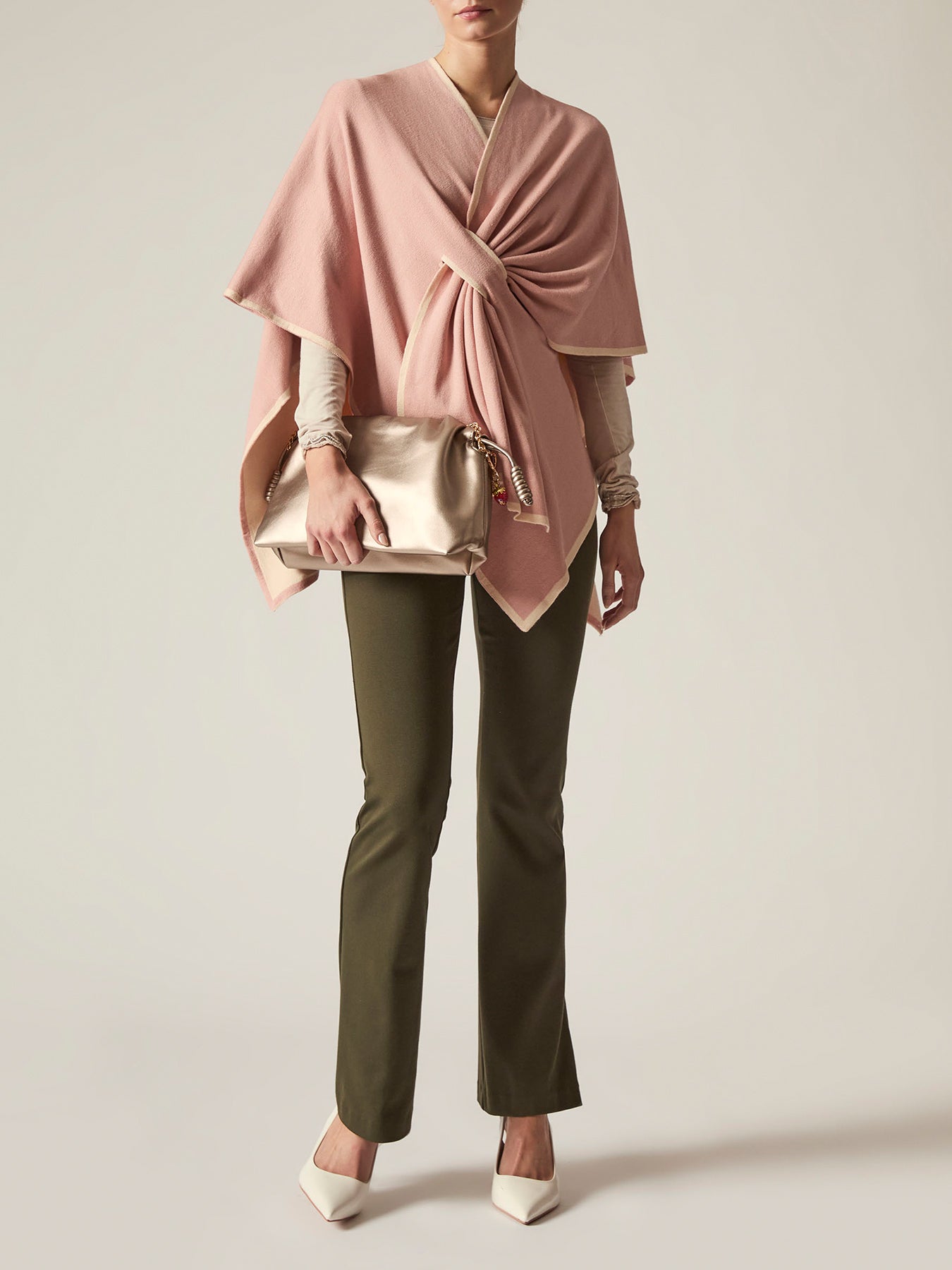 Front Knot Poncho Pink