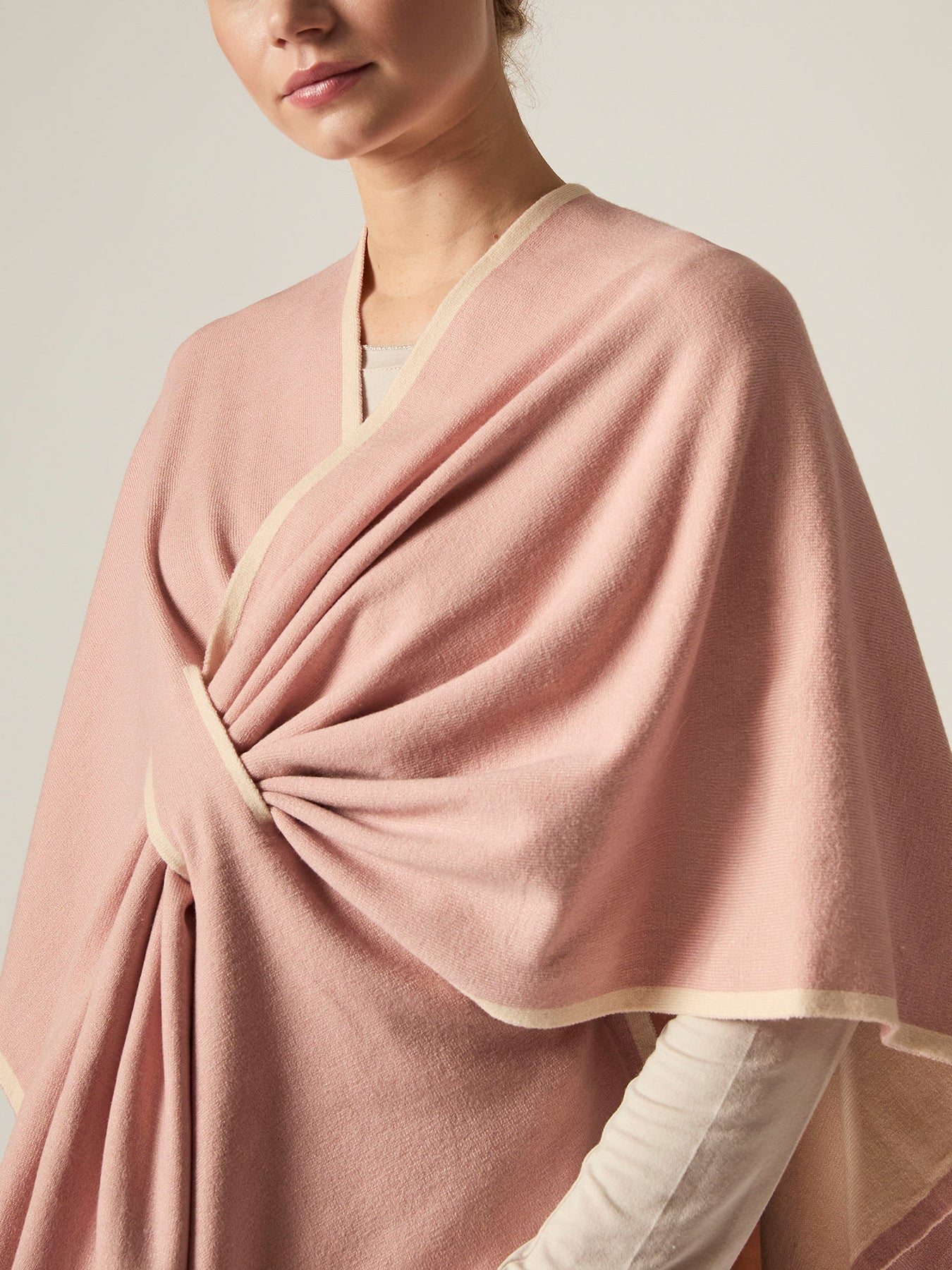Front Knot Poncho Pink