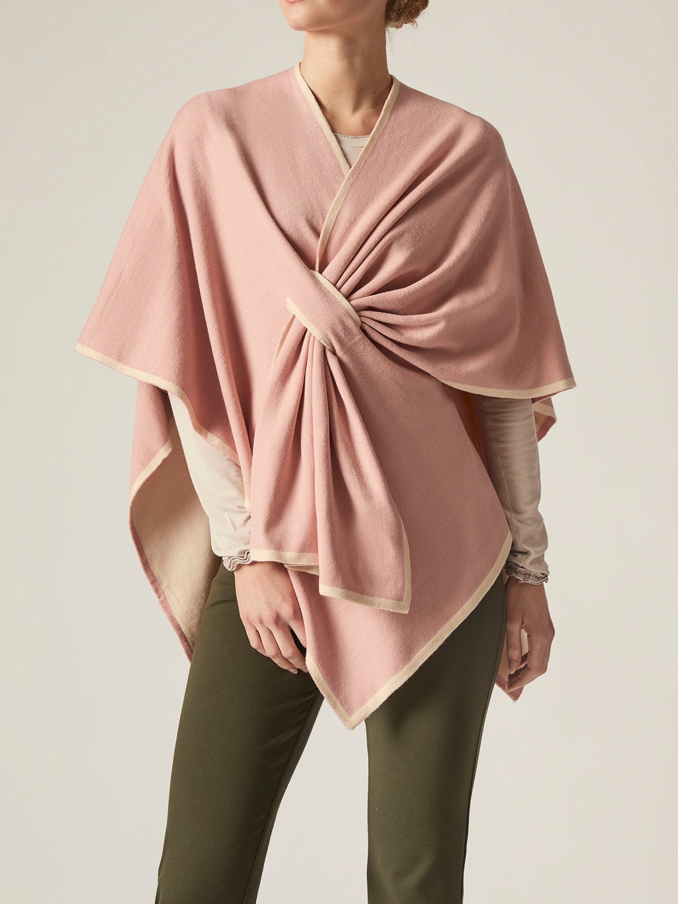 Front Knot Poncho Pink
