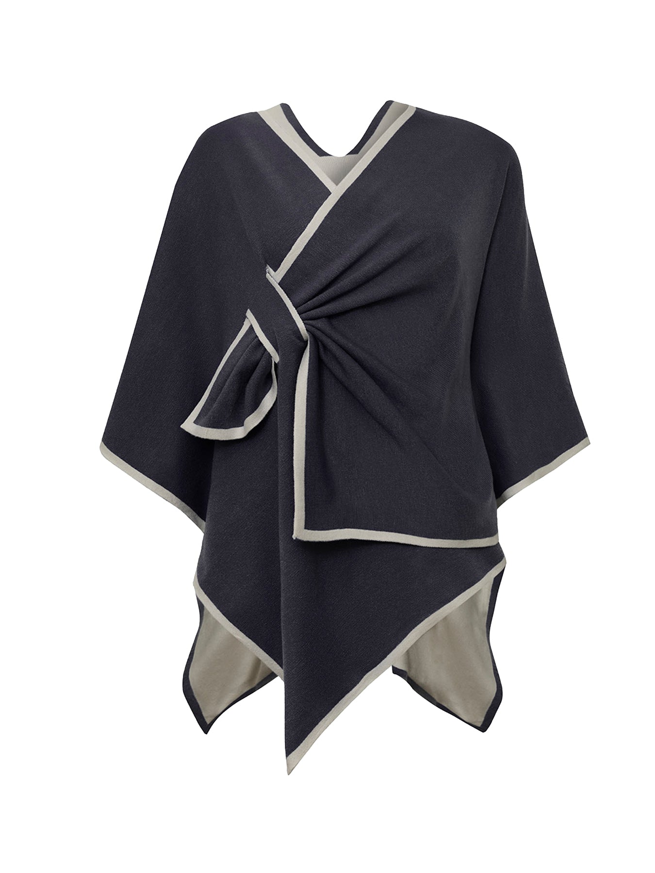 Front Knot Poncho Navy