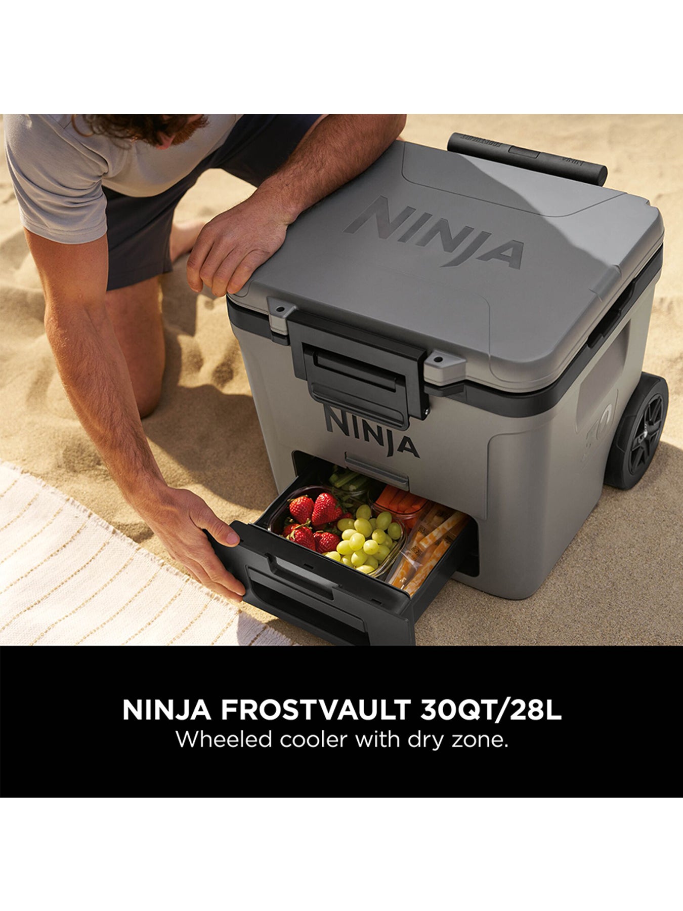 FrostVault Wheeled Cooler 30QT White