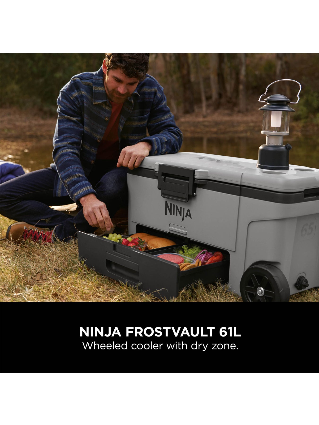 FrostVault Wheeled Cooler 65QT Grey